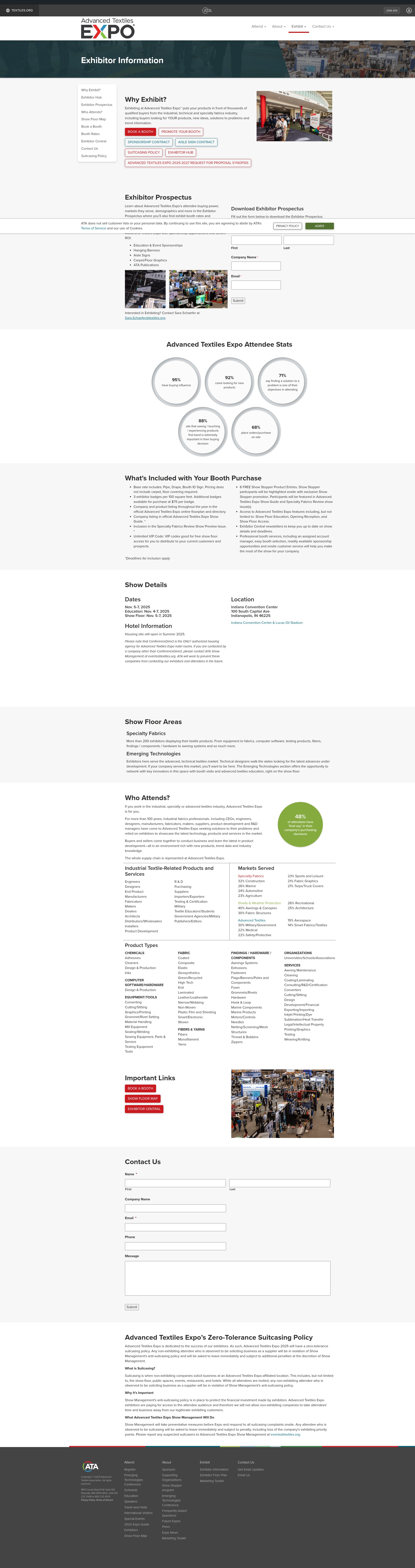 Screenshot of advancedtextilesexpo.com
