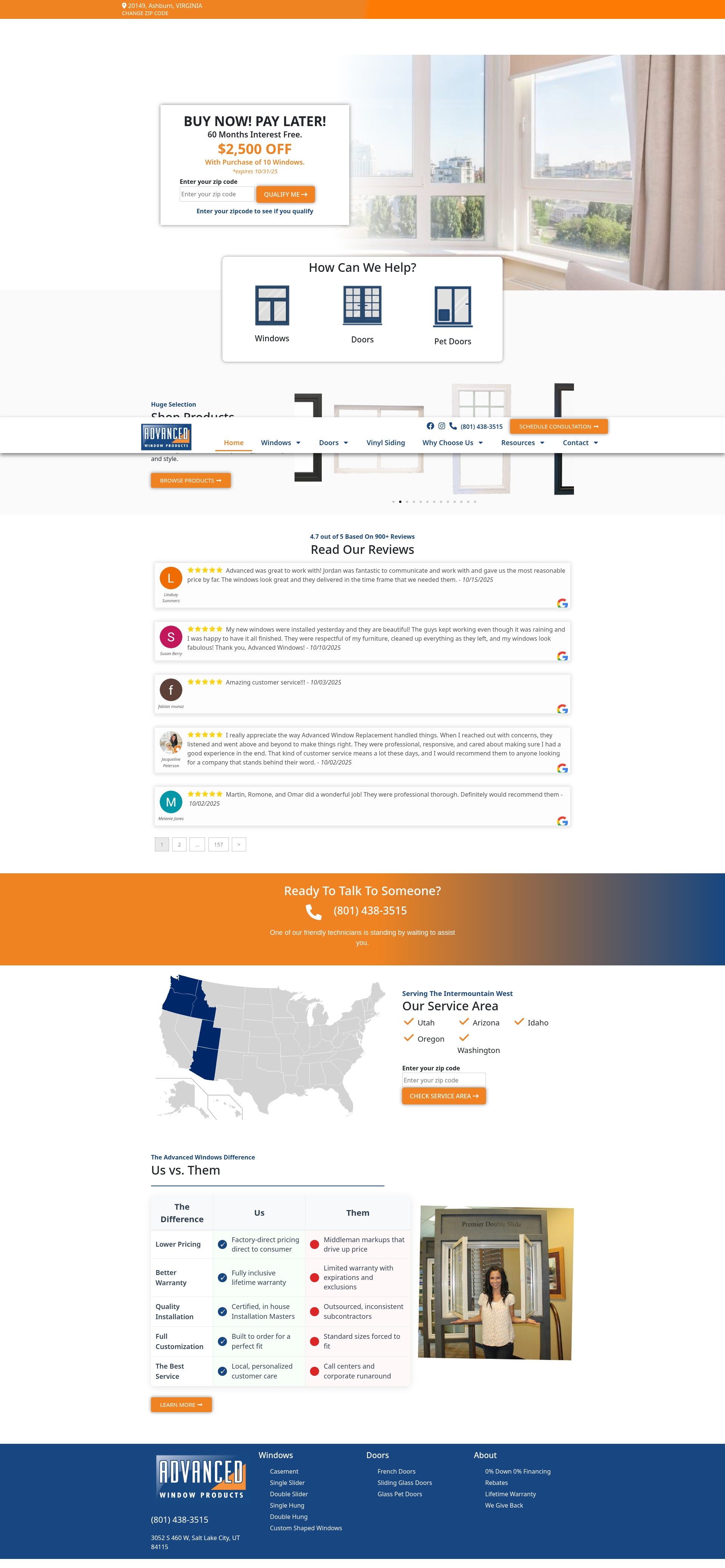 Screenshot of advancedwindowsusa.com