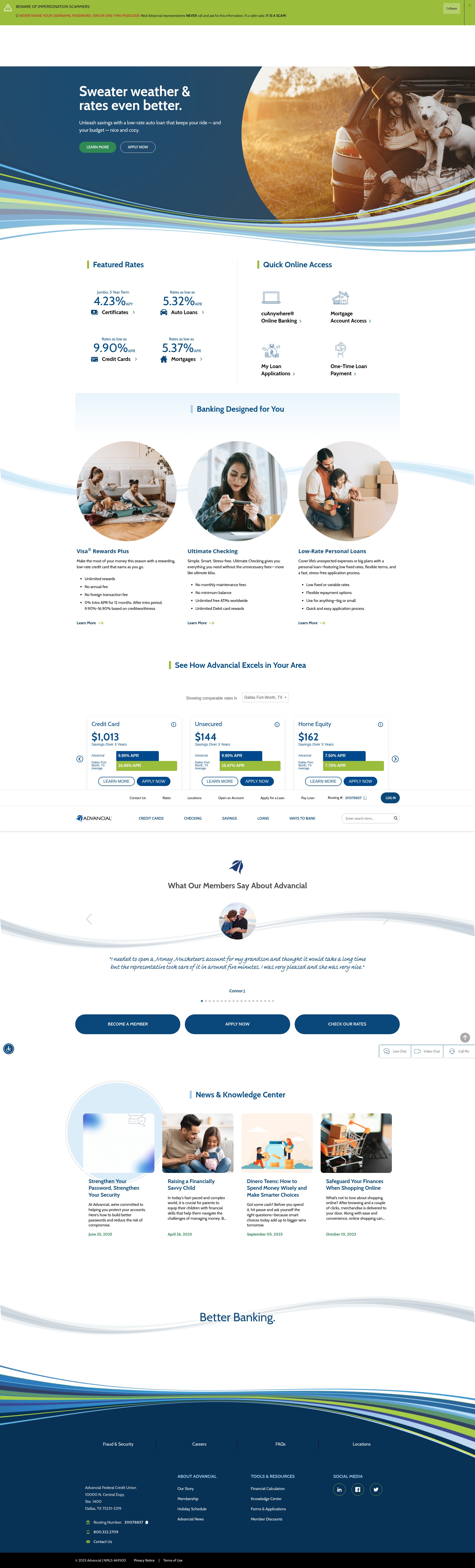 Screenshot of advancial.org