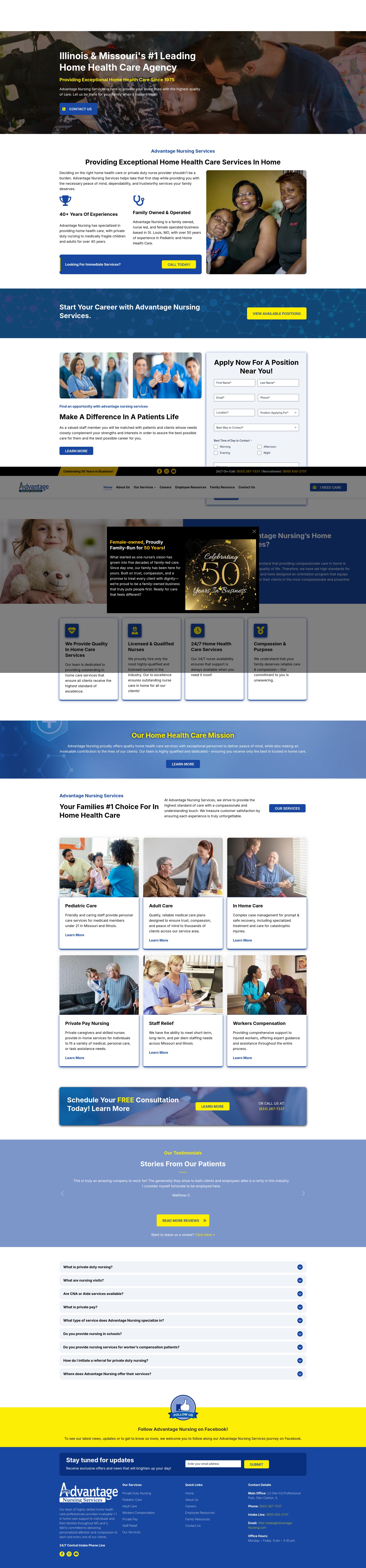 Screenshot of advantage-nursing.com