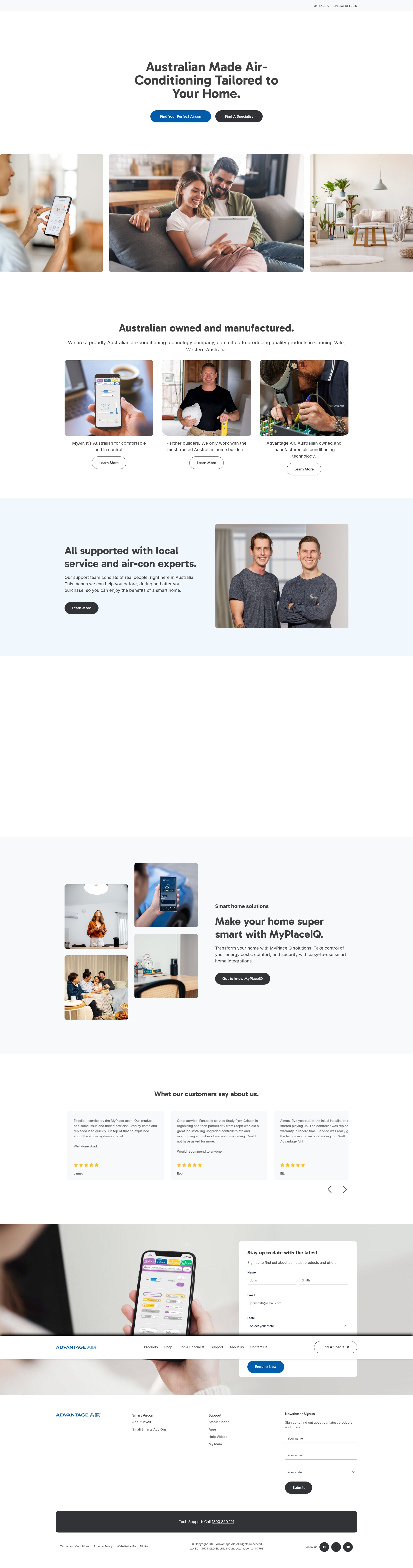 Screenshot of advantageair.com.au