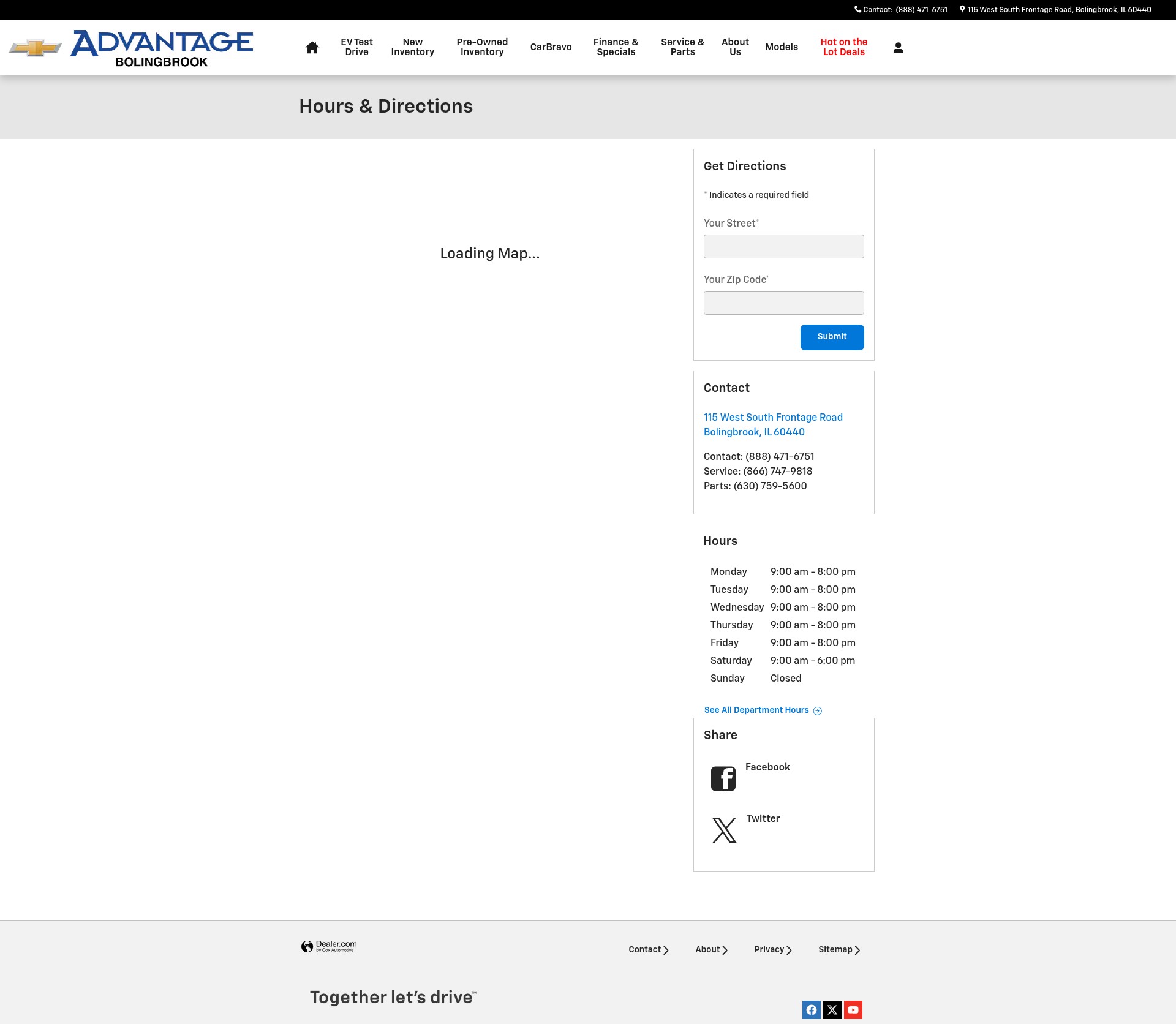 Screenshot of advantagechevbb.com