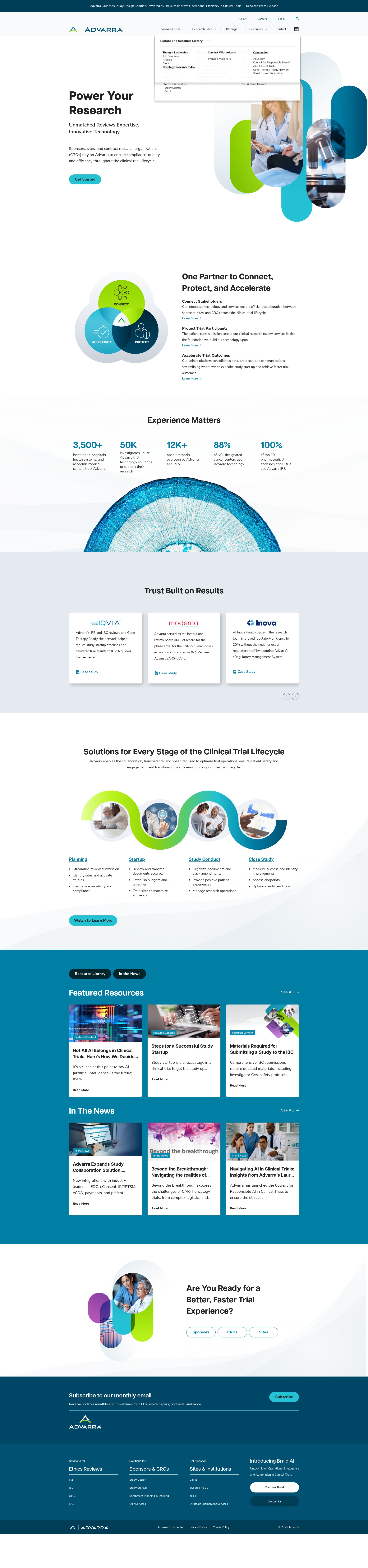 Screenshot of advarra.com