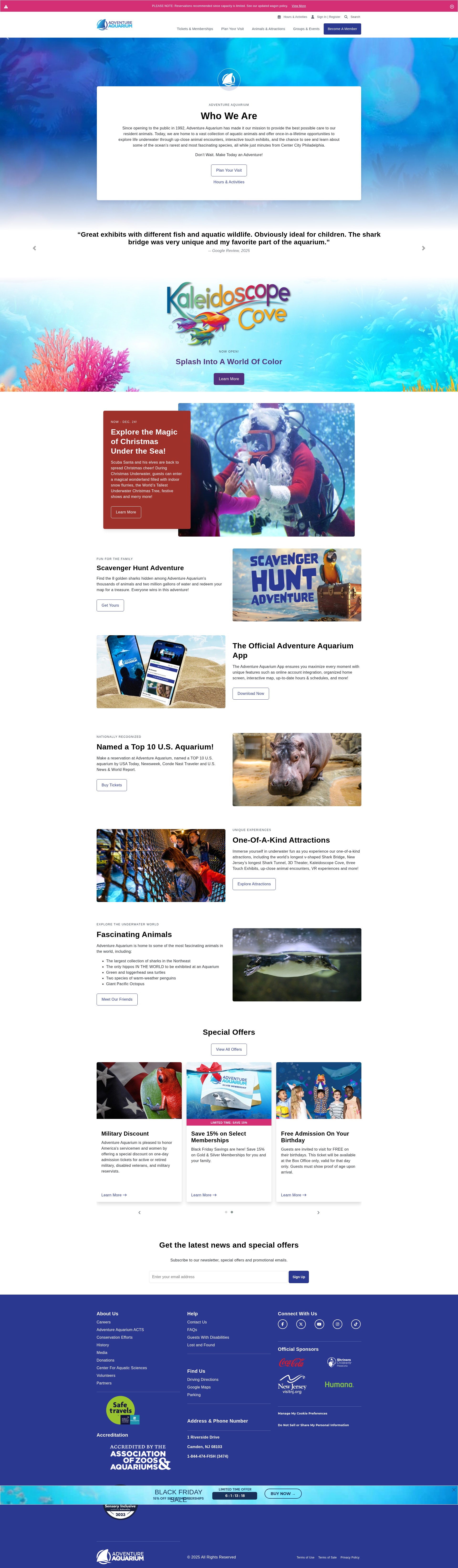 Screenshot of adventureaquarium.com