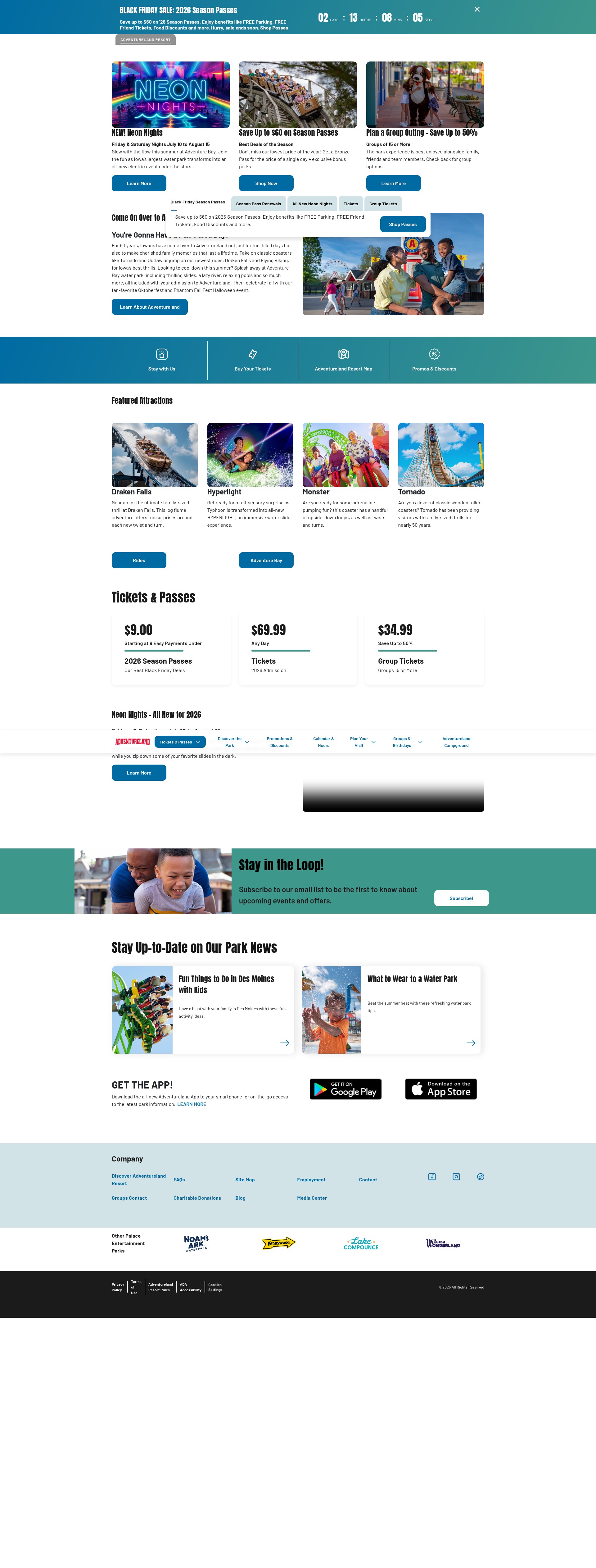 Screenshot of adventurelandresort.com