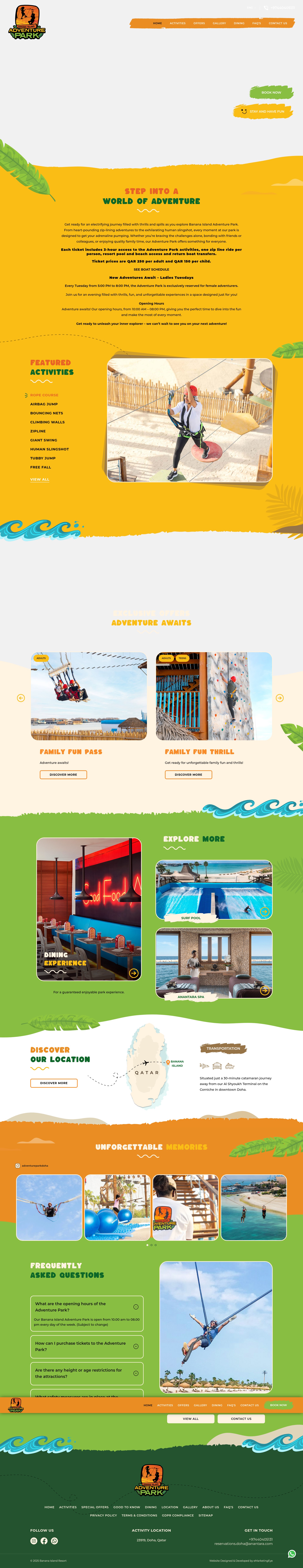 Screenshot of adventureparkdoha.com
