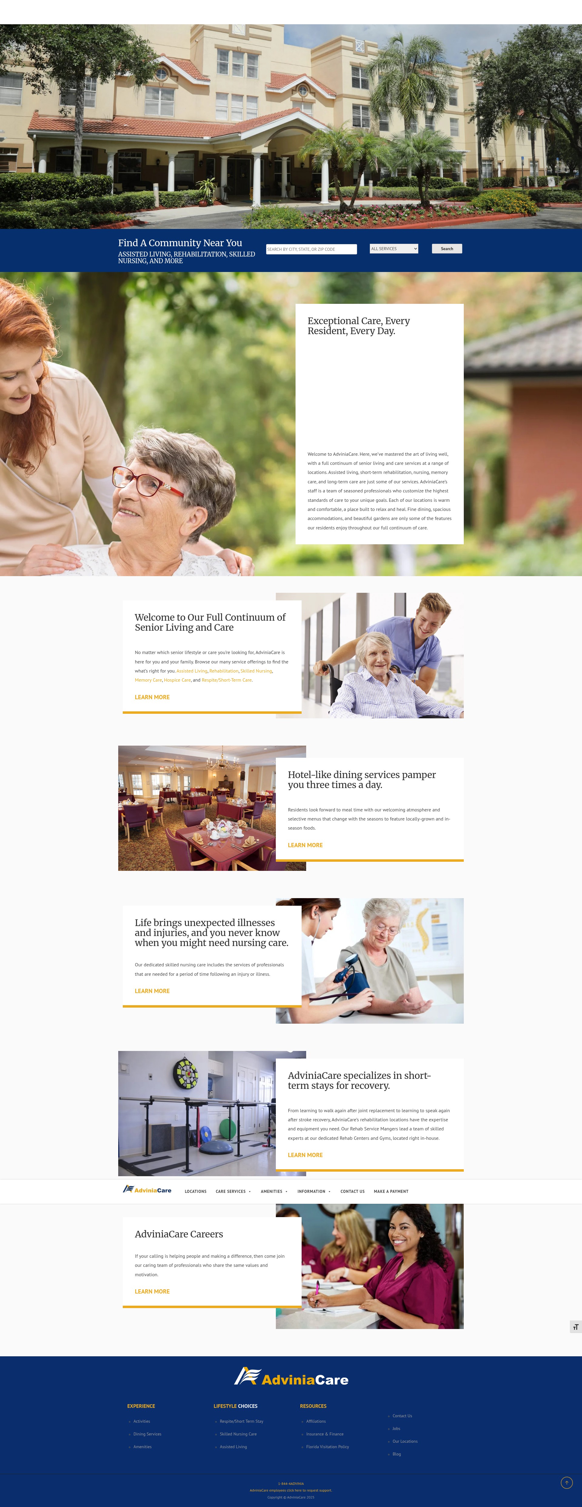 Screenshot of adviniacare.com