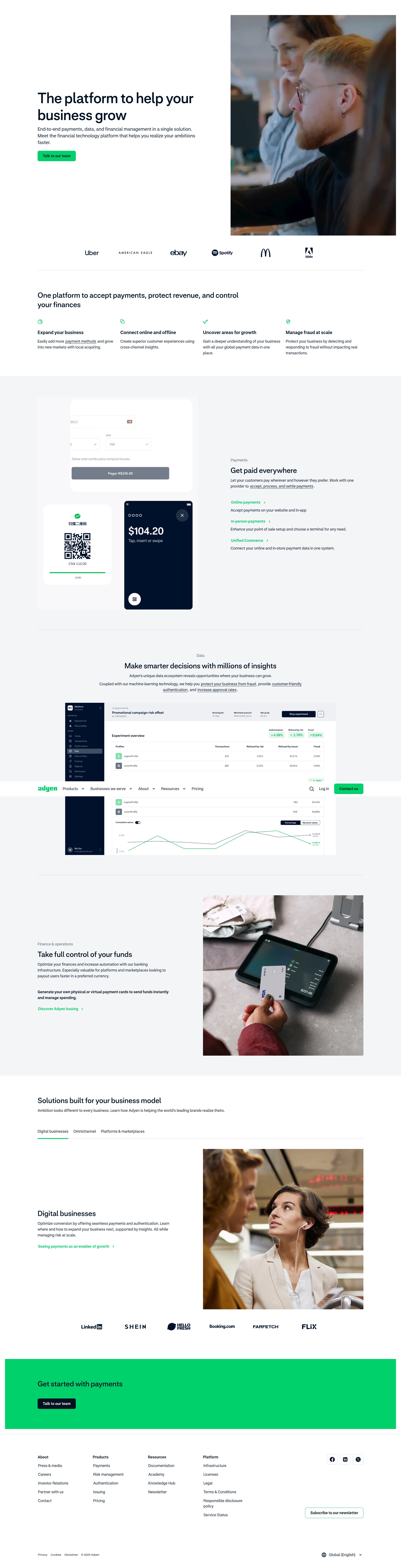 Screenshot of adyen.com
