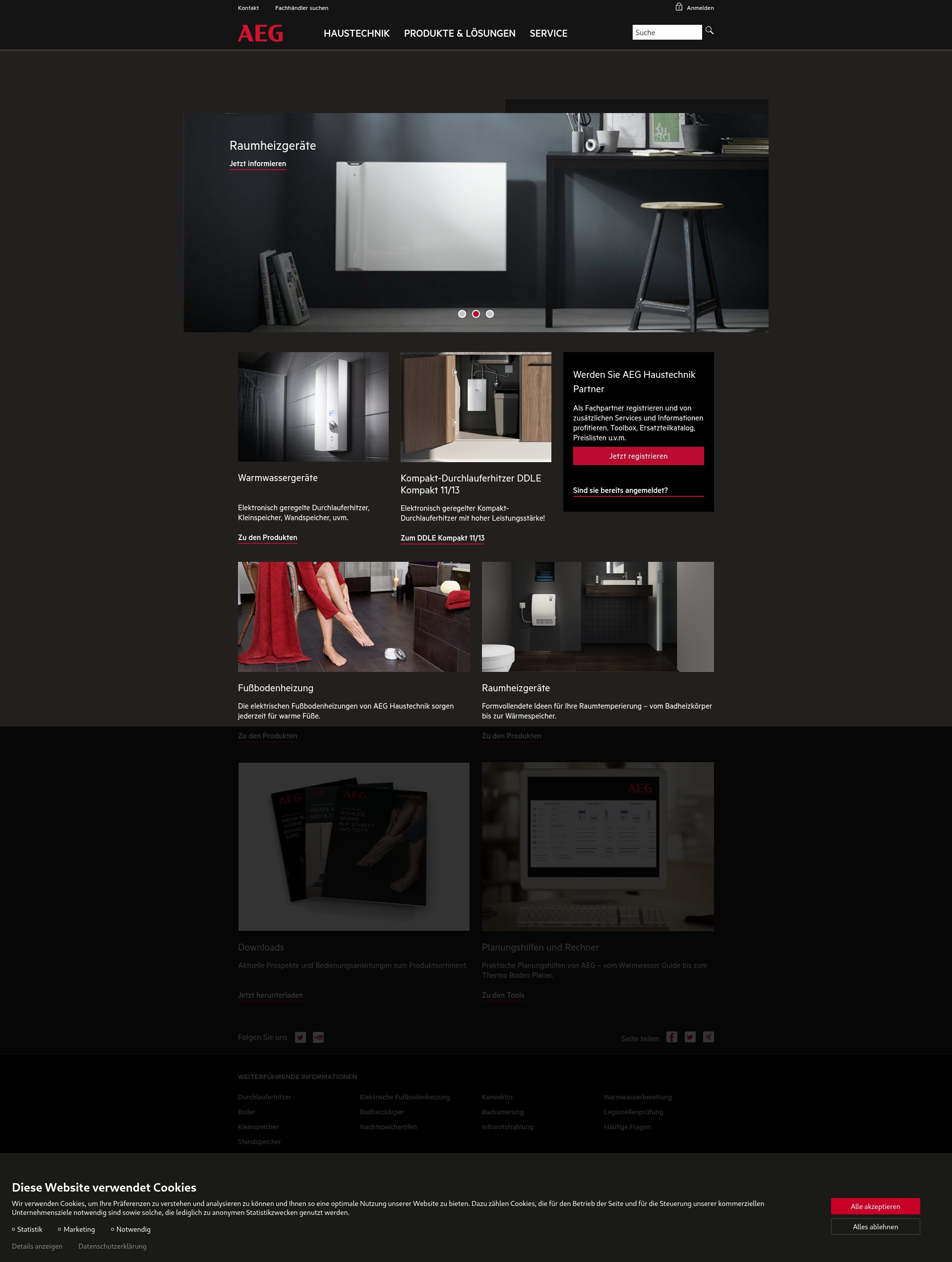 Screenshot of aeg-haustechnik.de