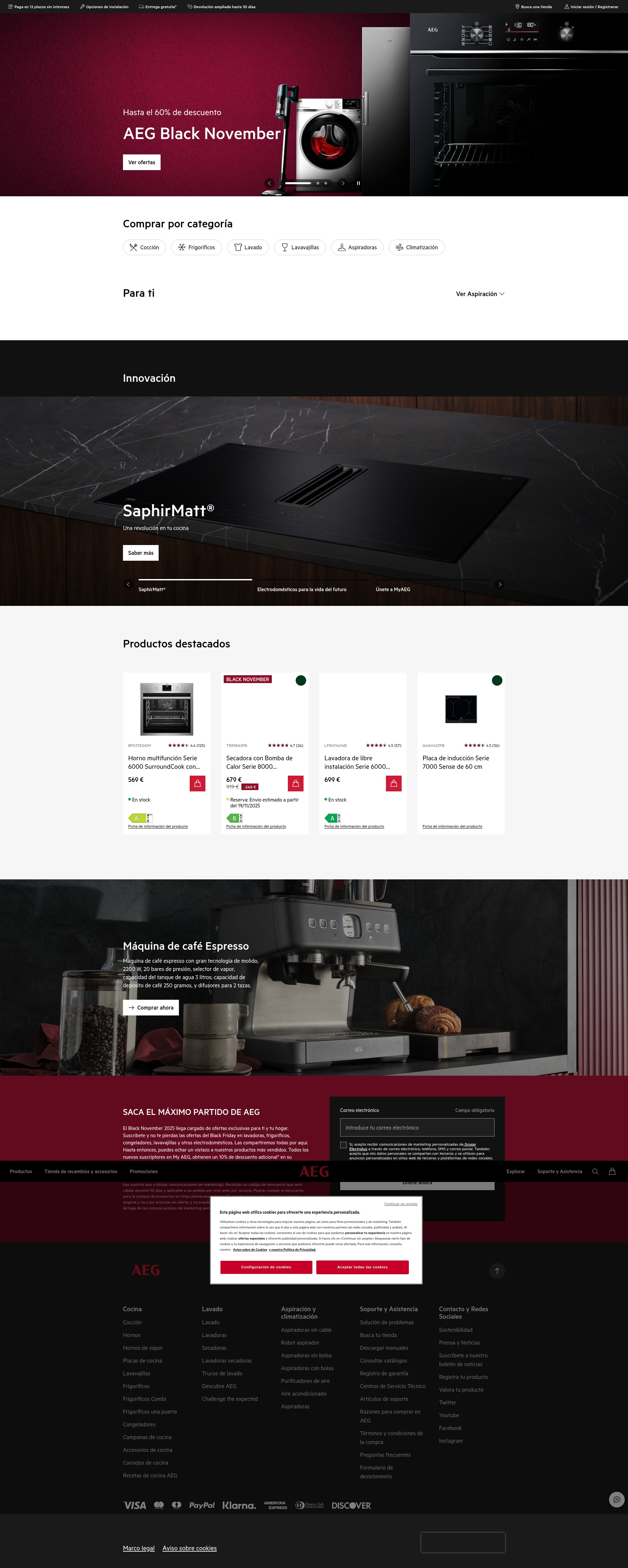Screenshot of aeg.com.es