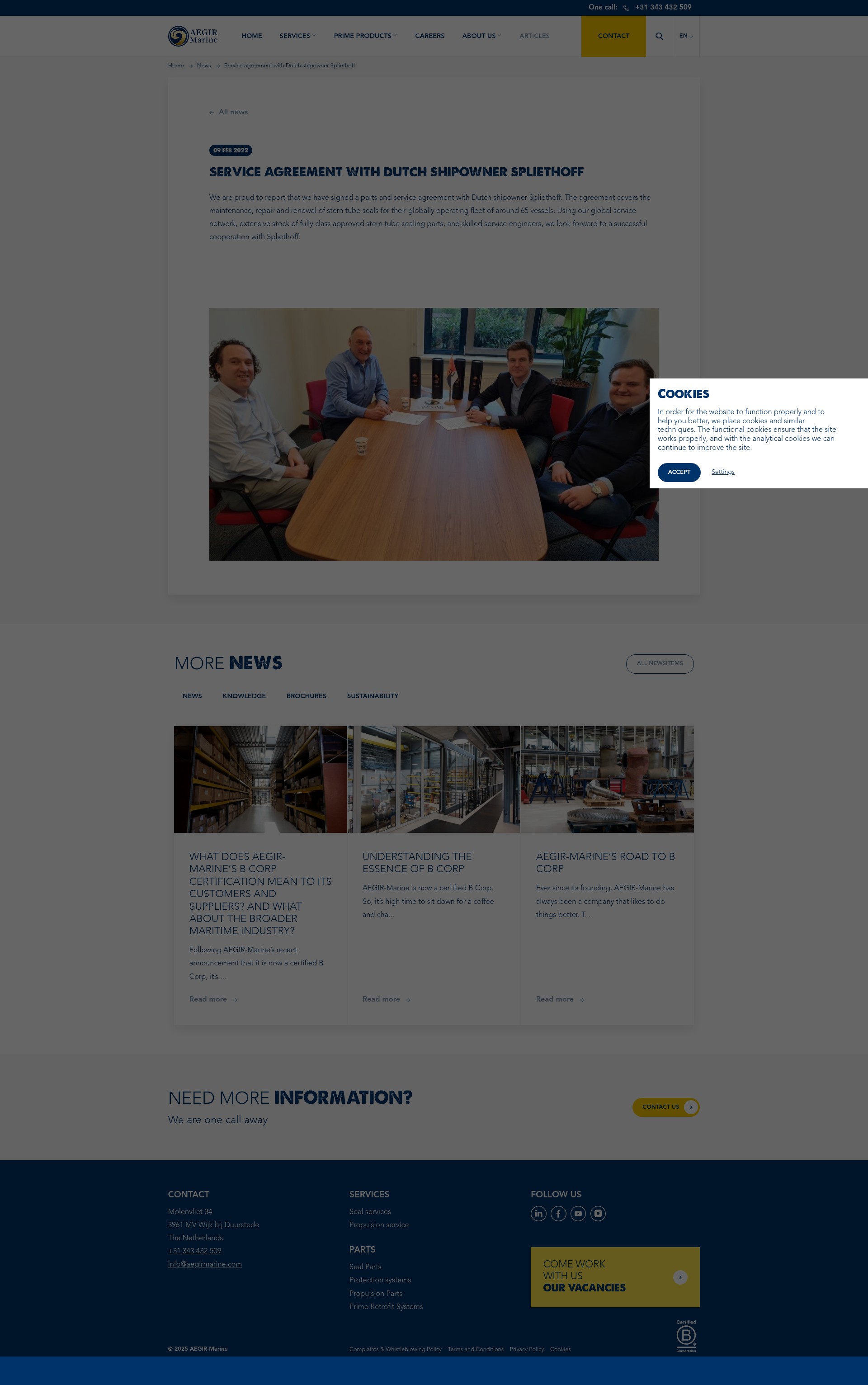 Screenshot of aegirmarine.com