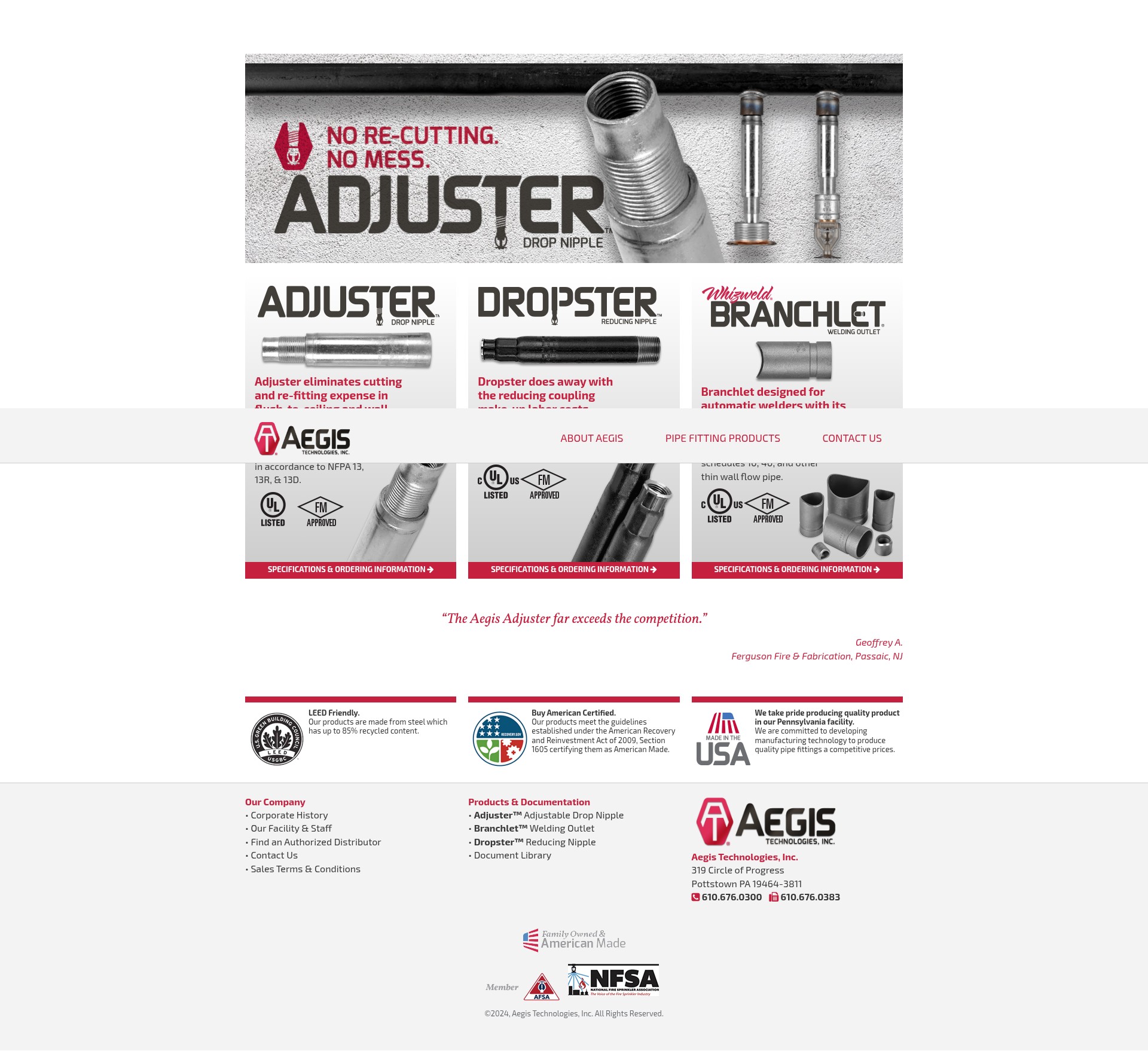 Screenshot of aegistechnologiesinc.com