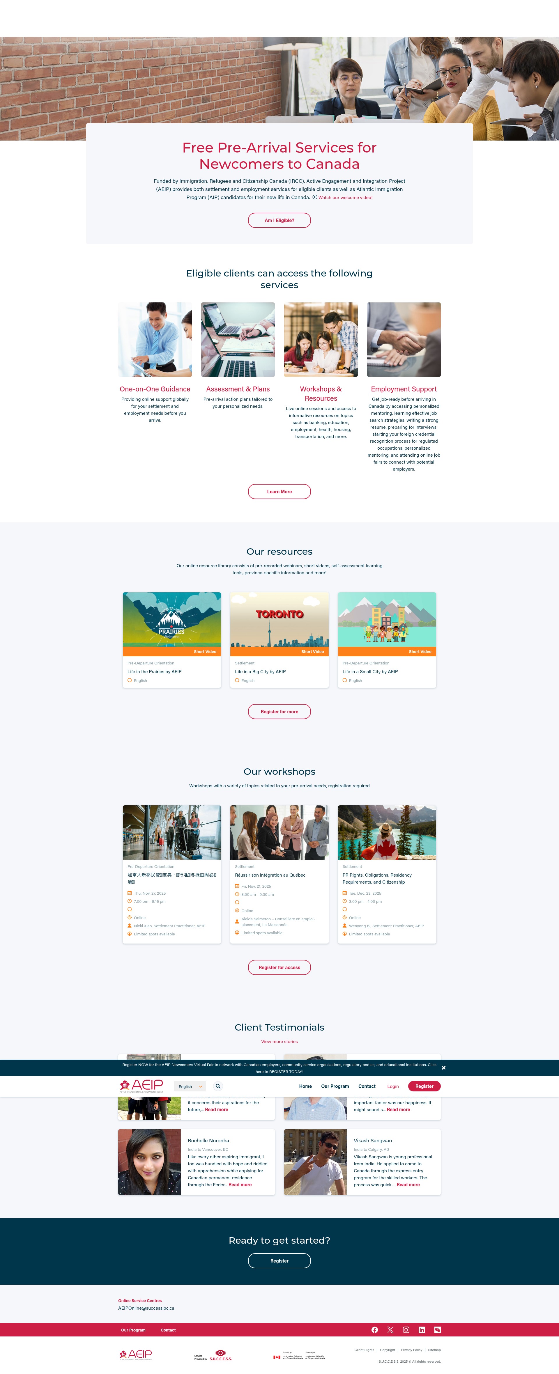 Screenshot of aeipsuccess.ca