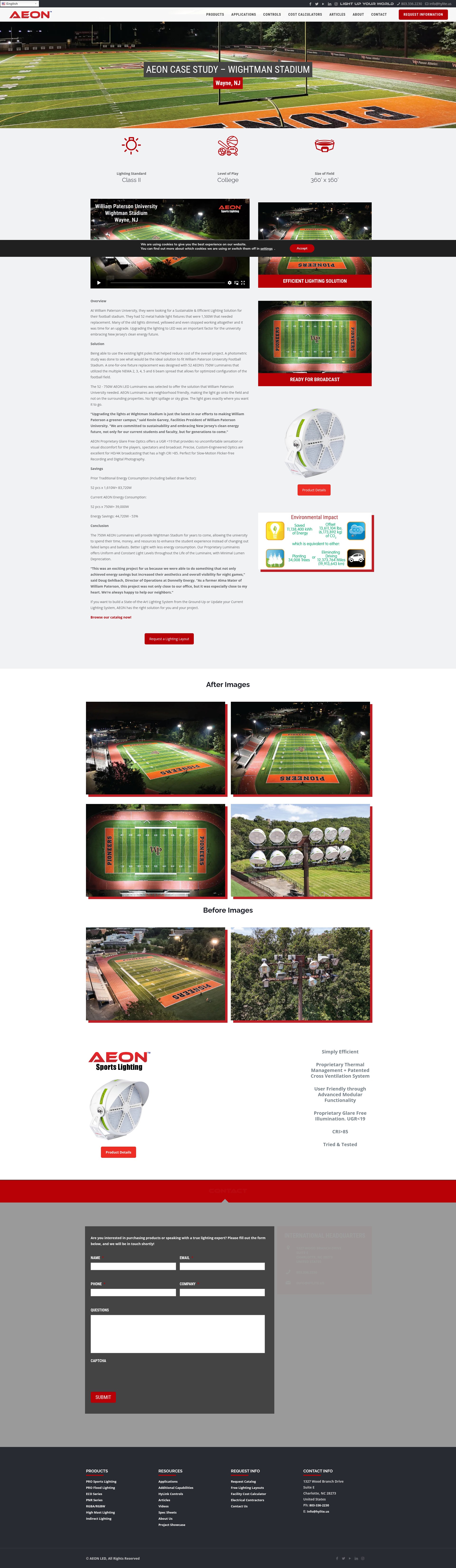 Screenshot of aeonledlighting.com