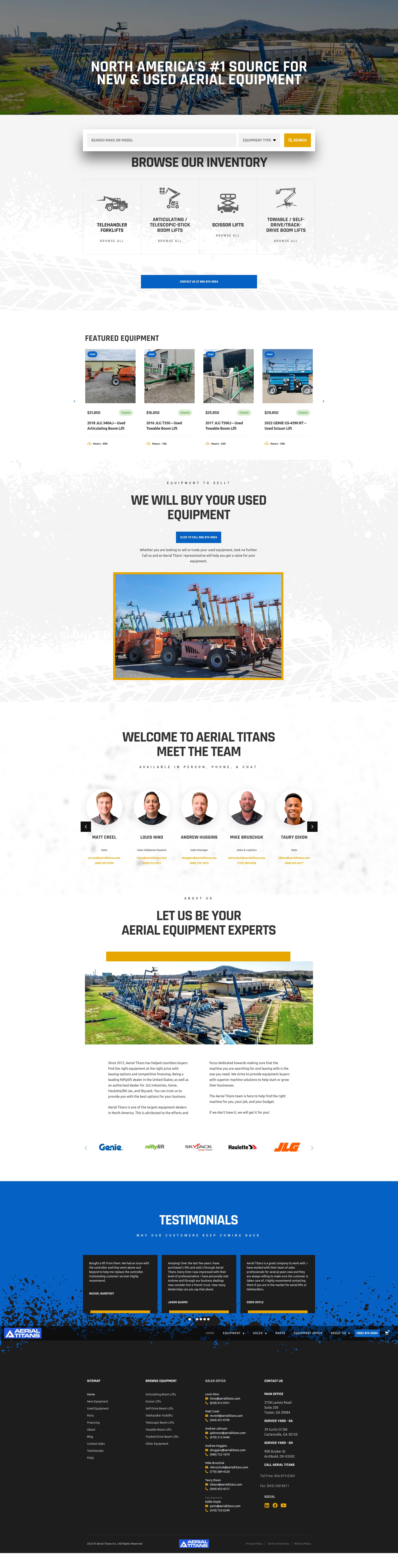 Screenshot of aerialtitans.com