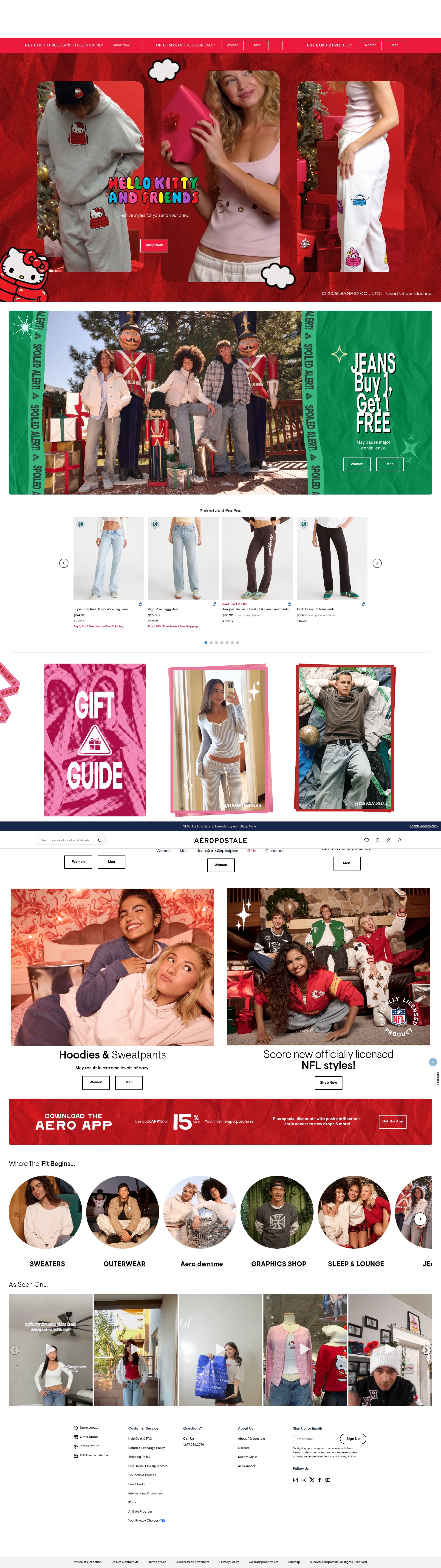 Screenshot of aeropostale.com