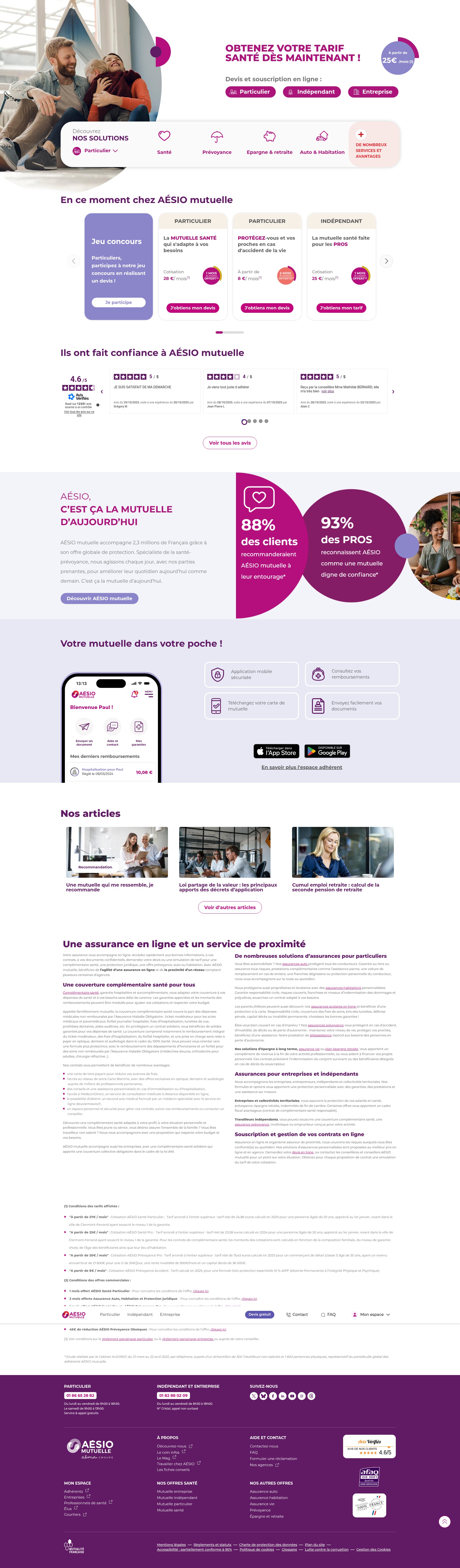 Screenshot of aesio.fr