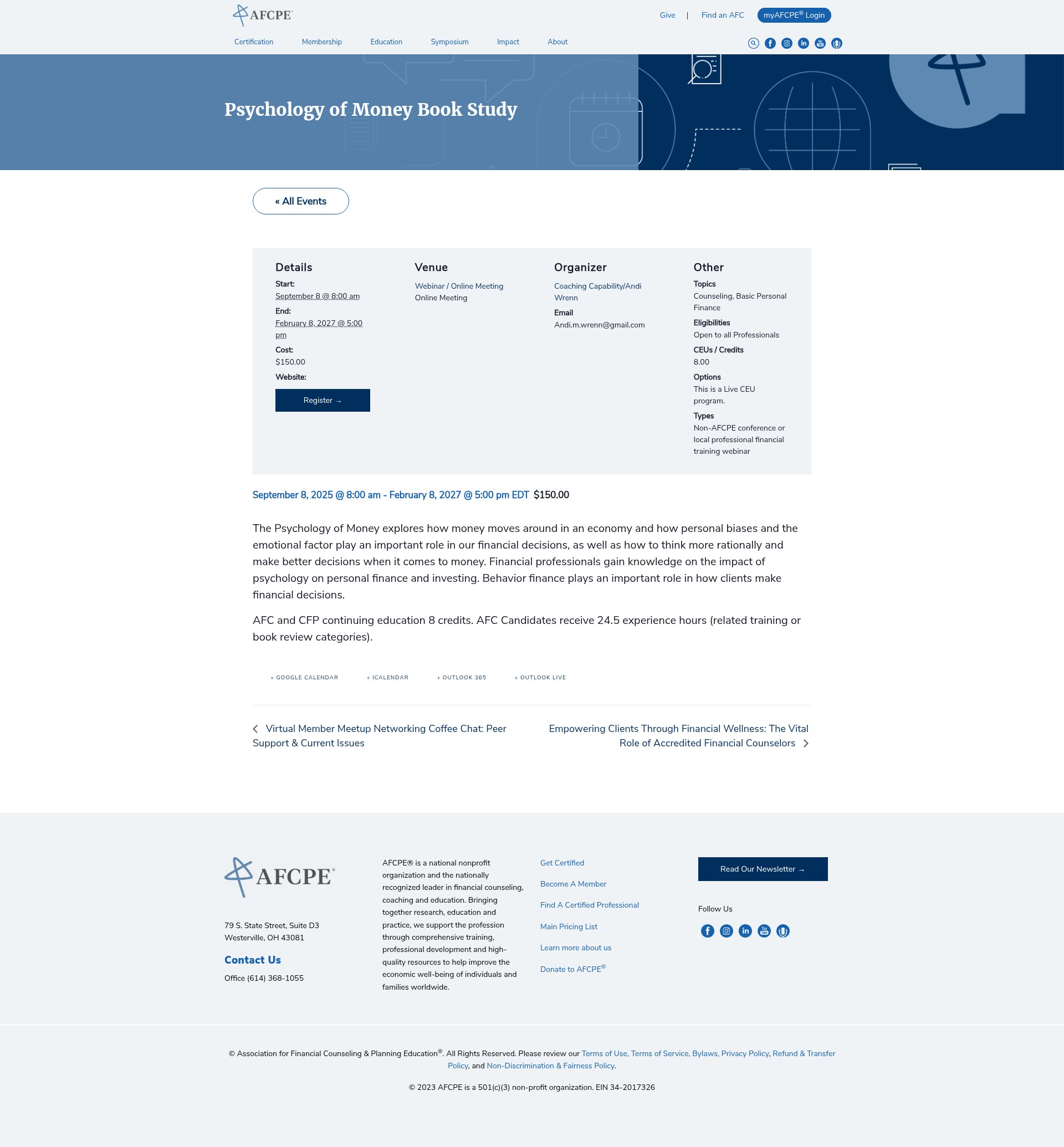 Screenshot of afcpe.org
