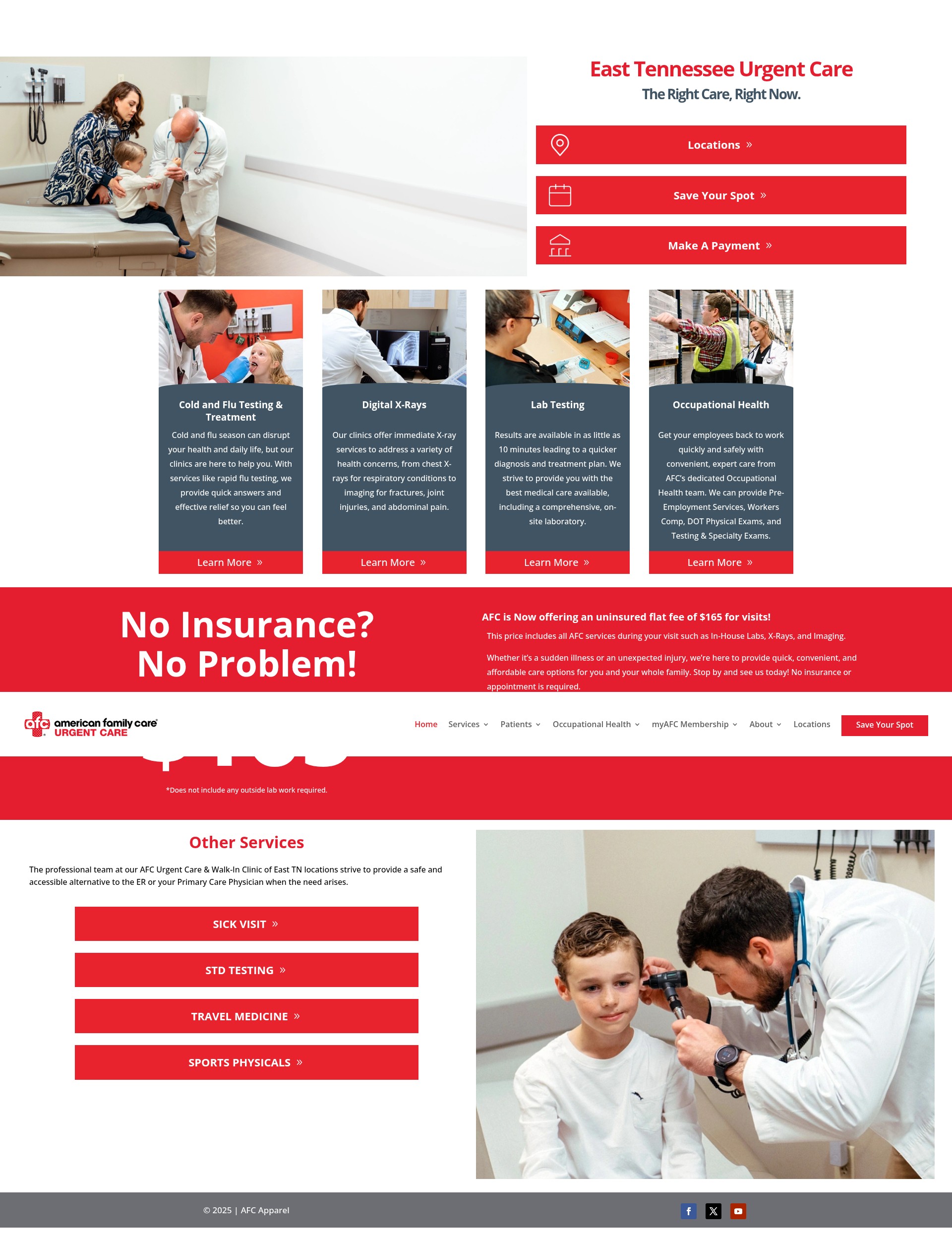 Screenshot of afcurgentcaretn.com