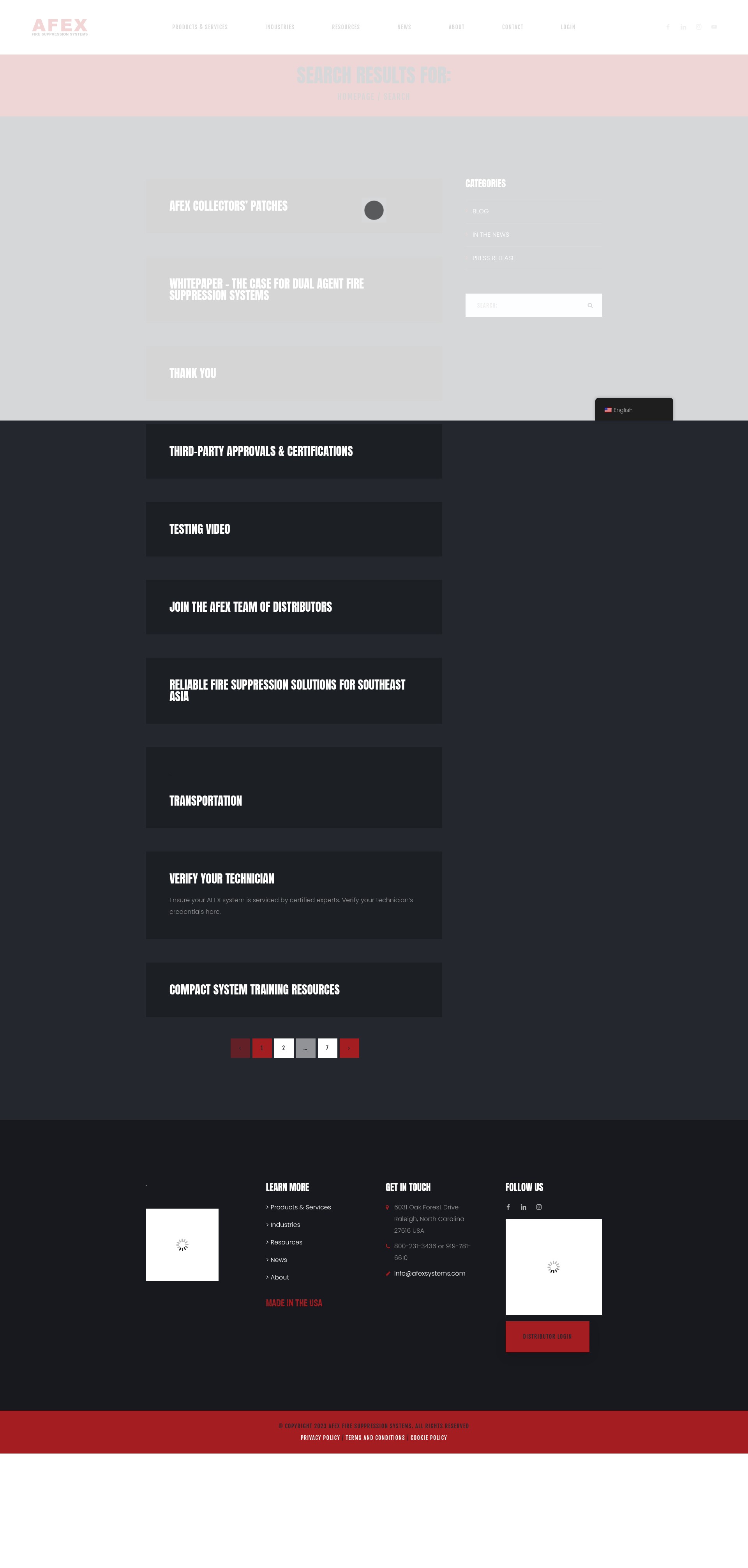 Screenshot of afexsystems.com