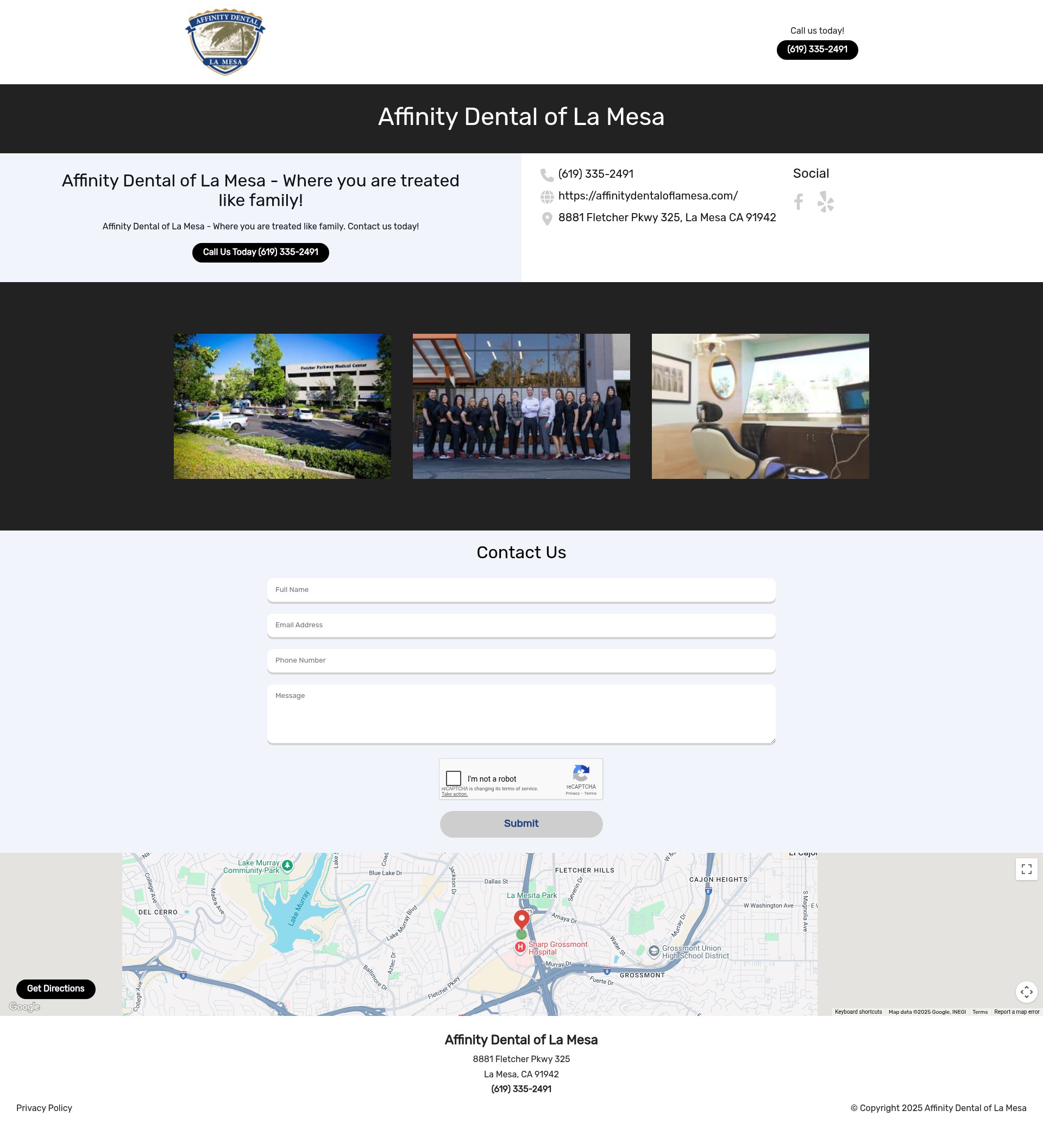 Screenshot of affinitydentaloflamesa2.com