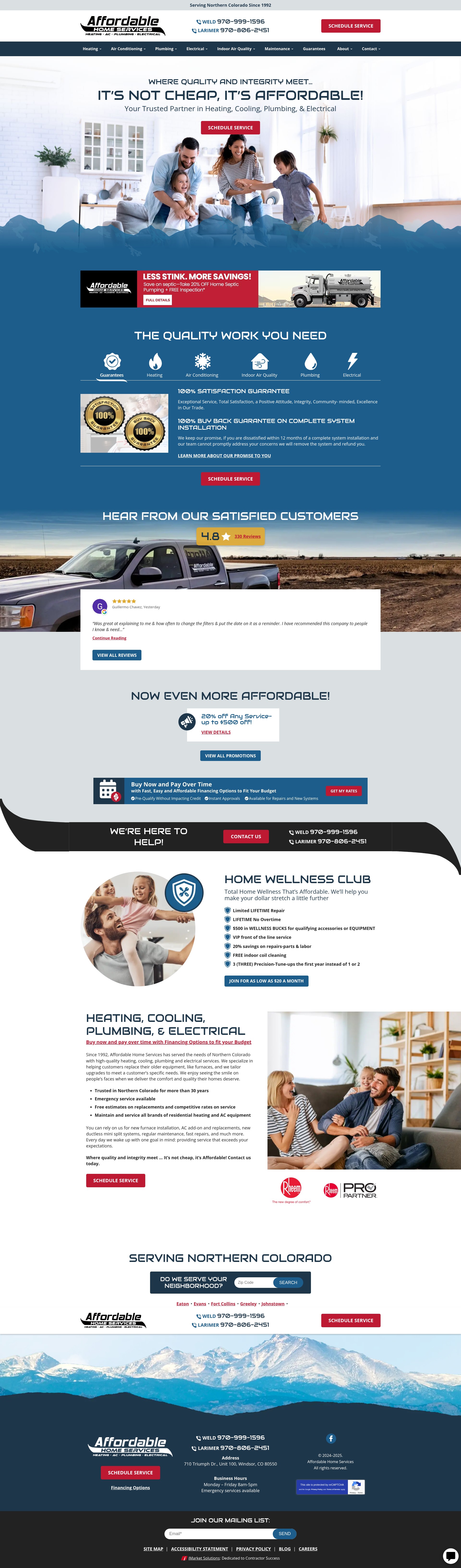 Screenshot of affordablehvac.com