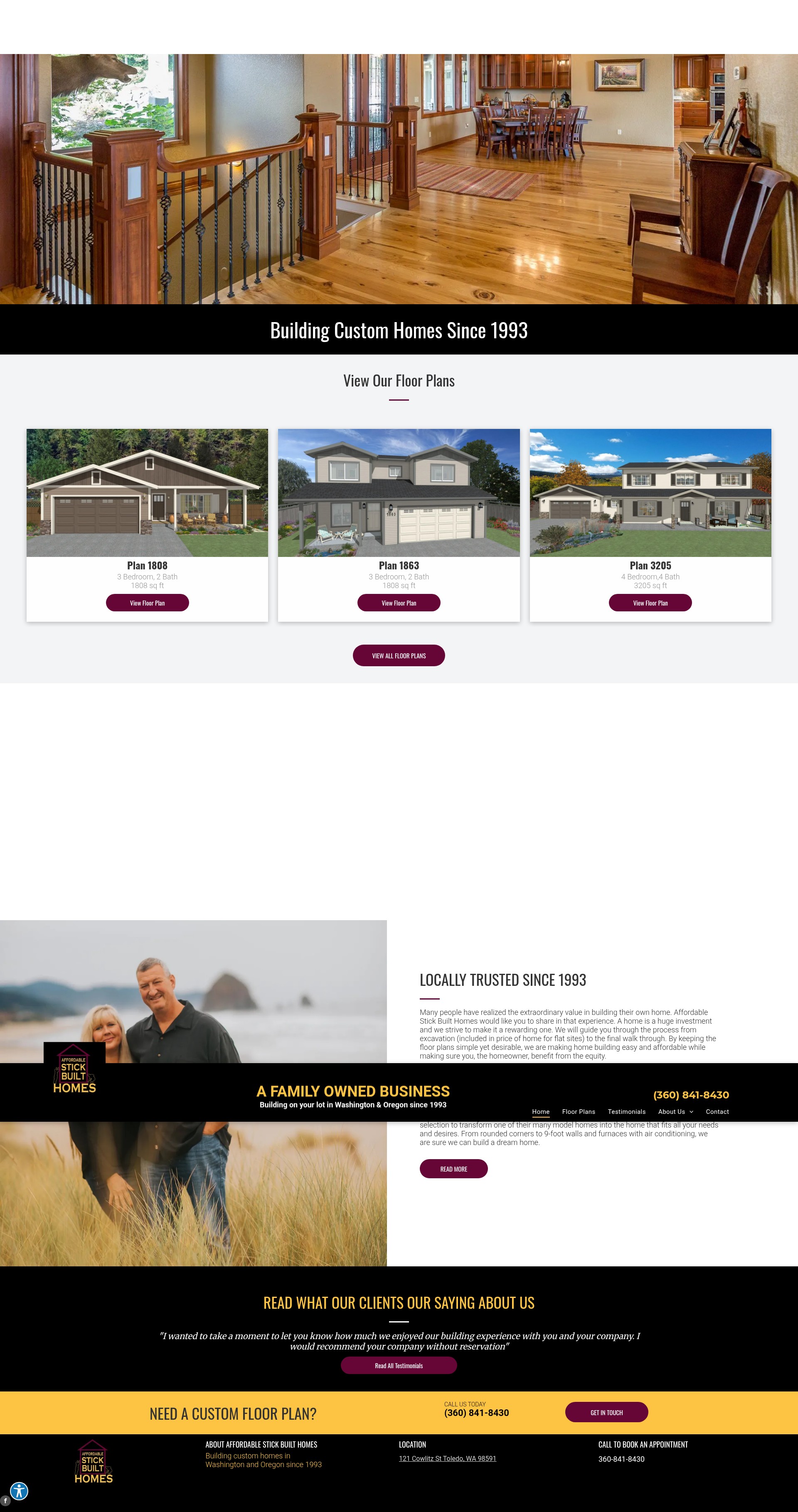 Screenshot of affordablestickbuilthomes.com