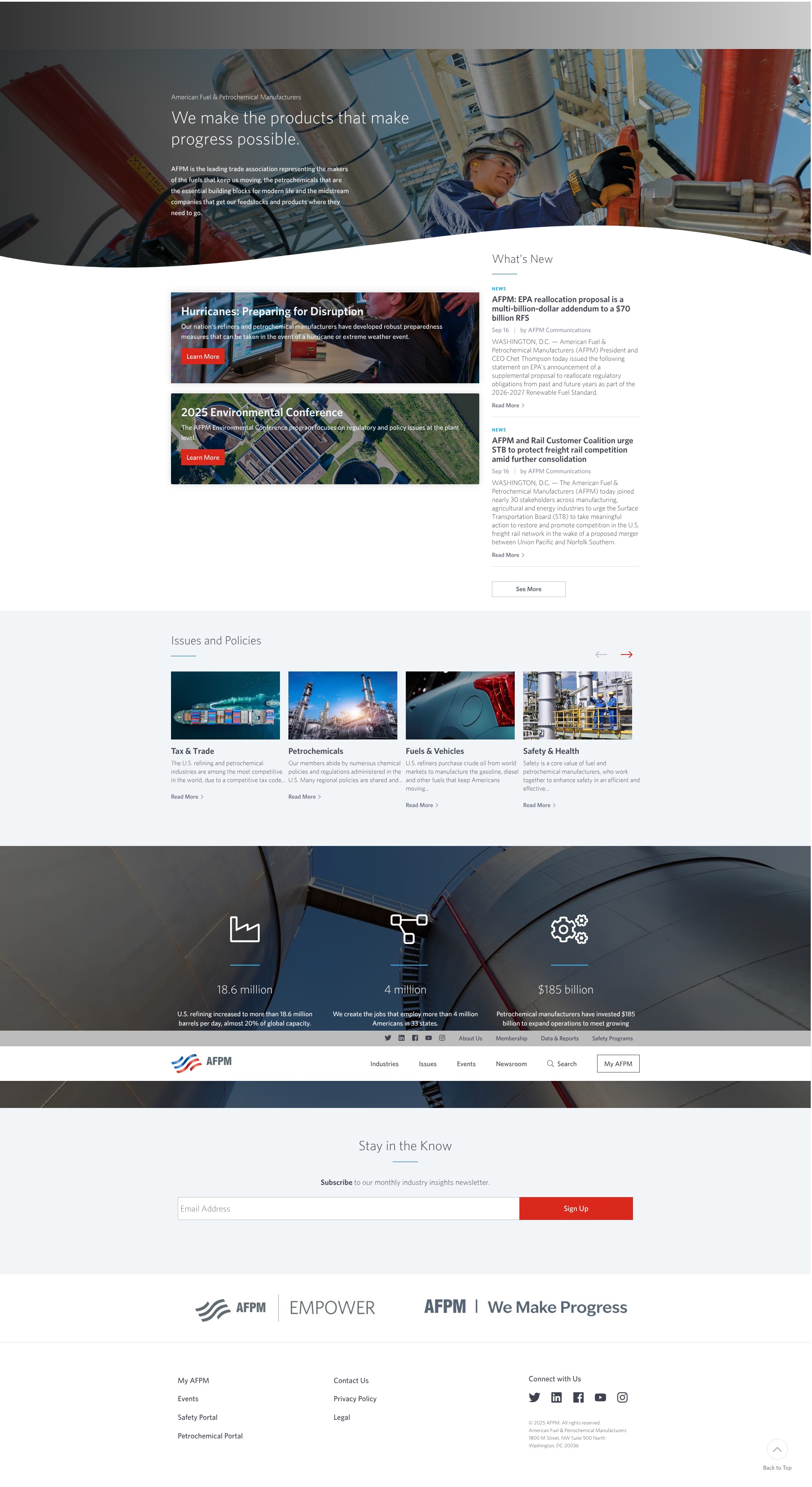 Screenshot of afpm.org
