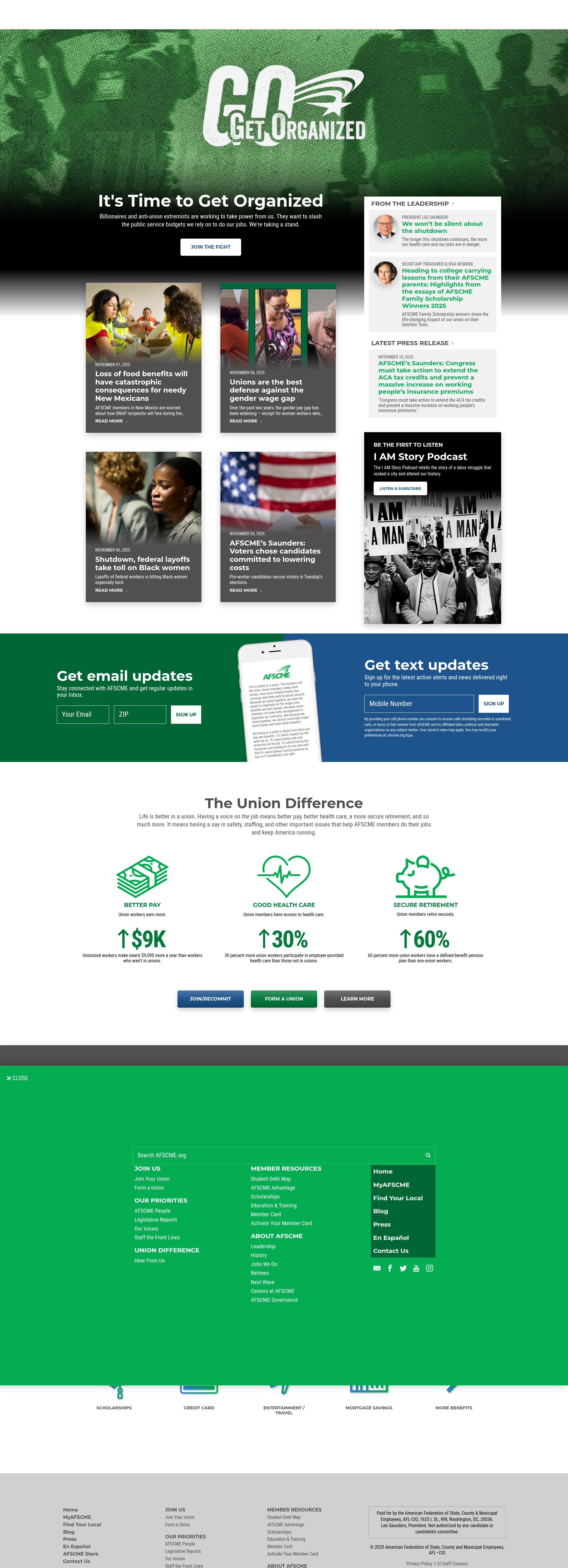 Screenshot of afscme.org