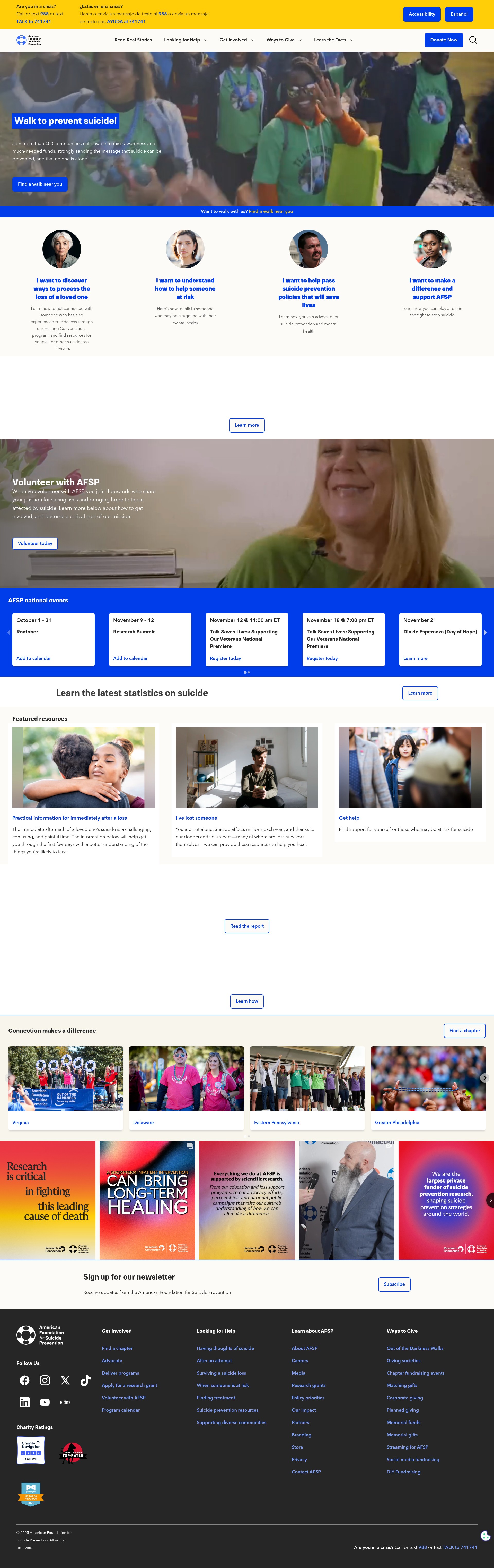 Screenshot of afsp.org