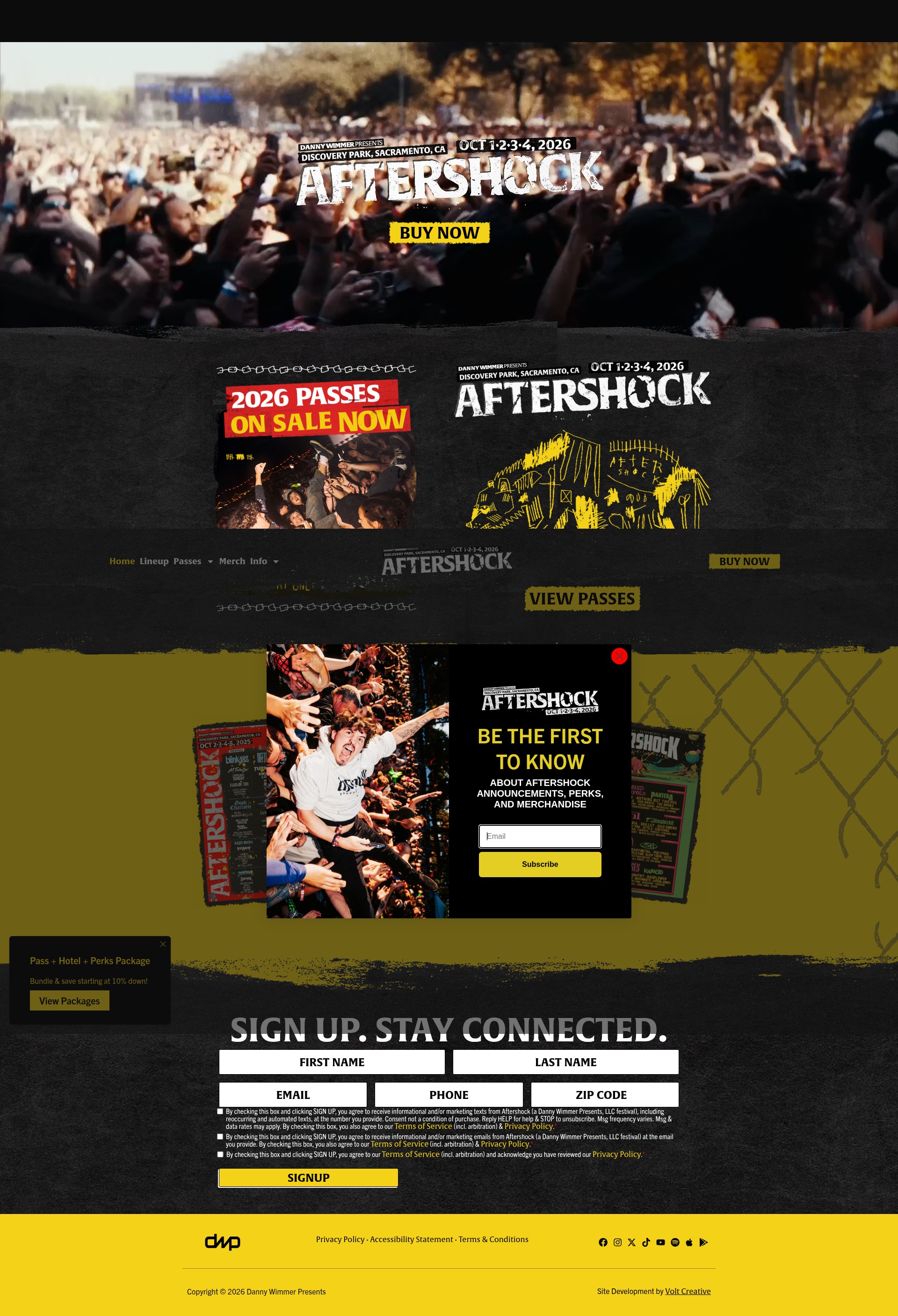 Screenshot of aftershockfestival.com