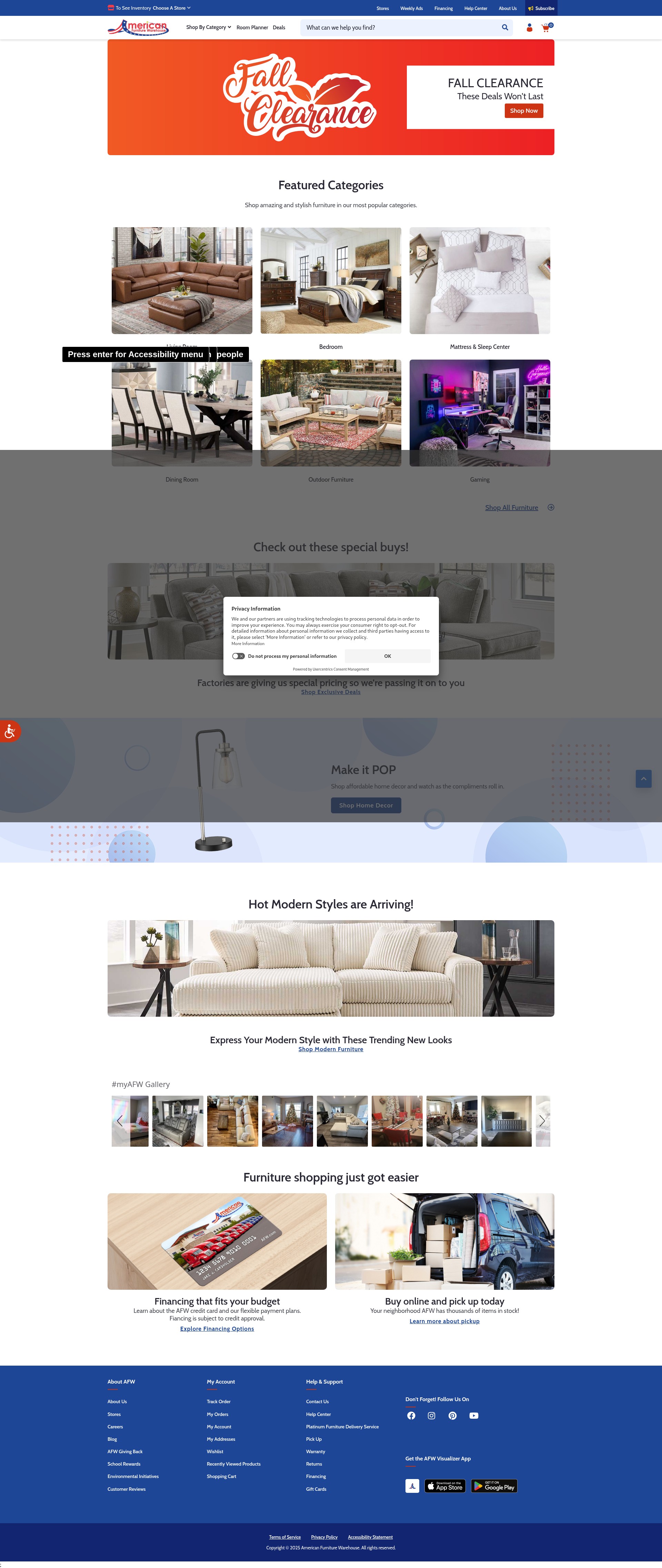 Screenshot of afw.com