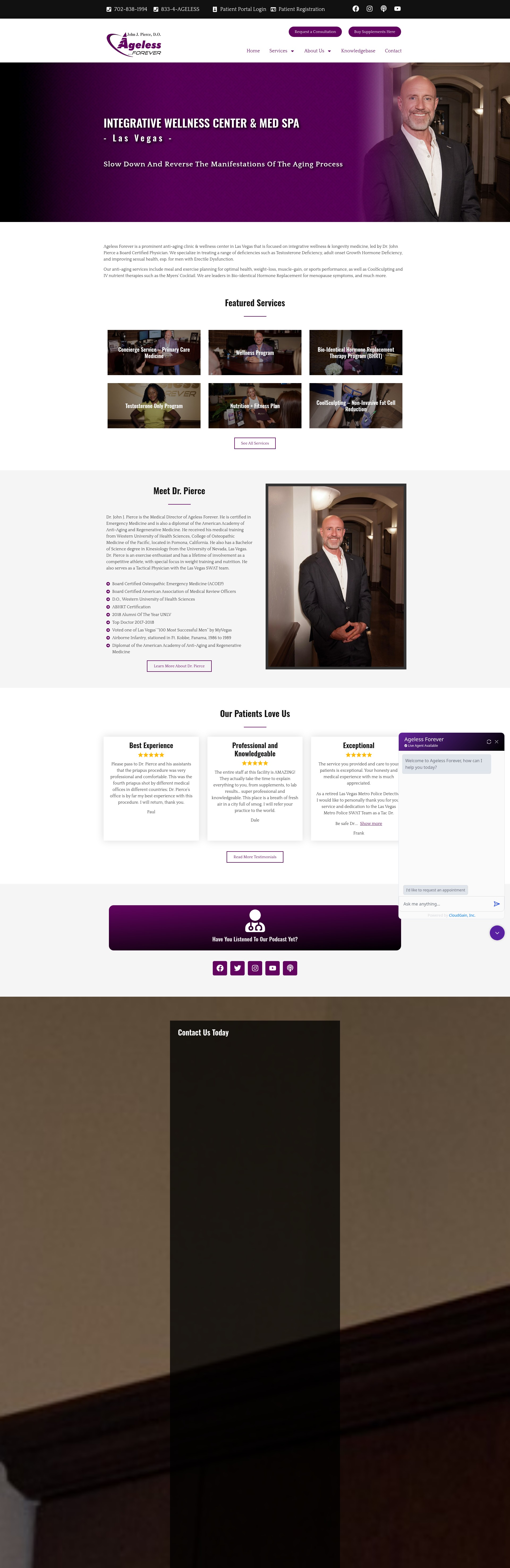 Screenshot of agelessforever.net
