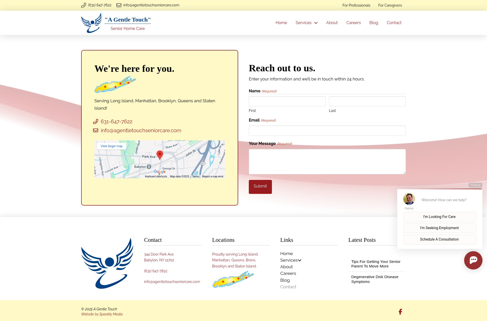 Screenshot of agentletouchseniorcare.com