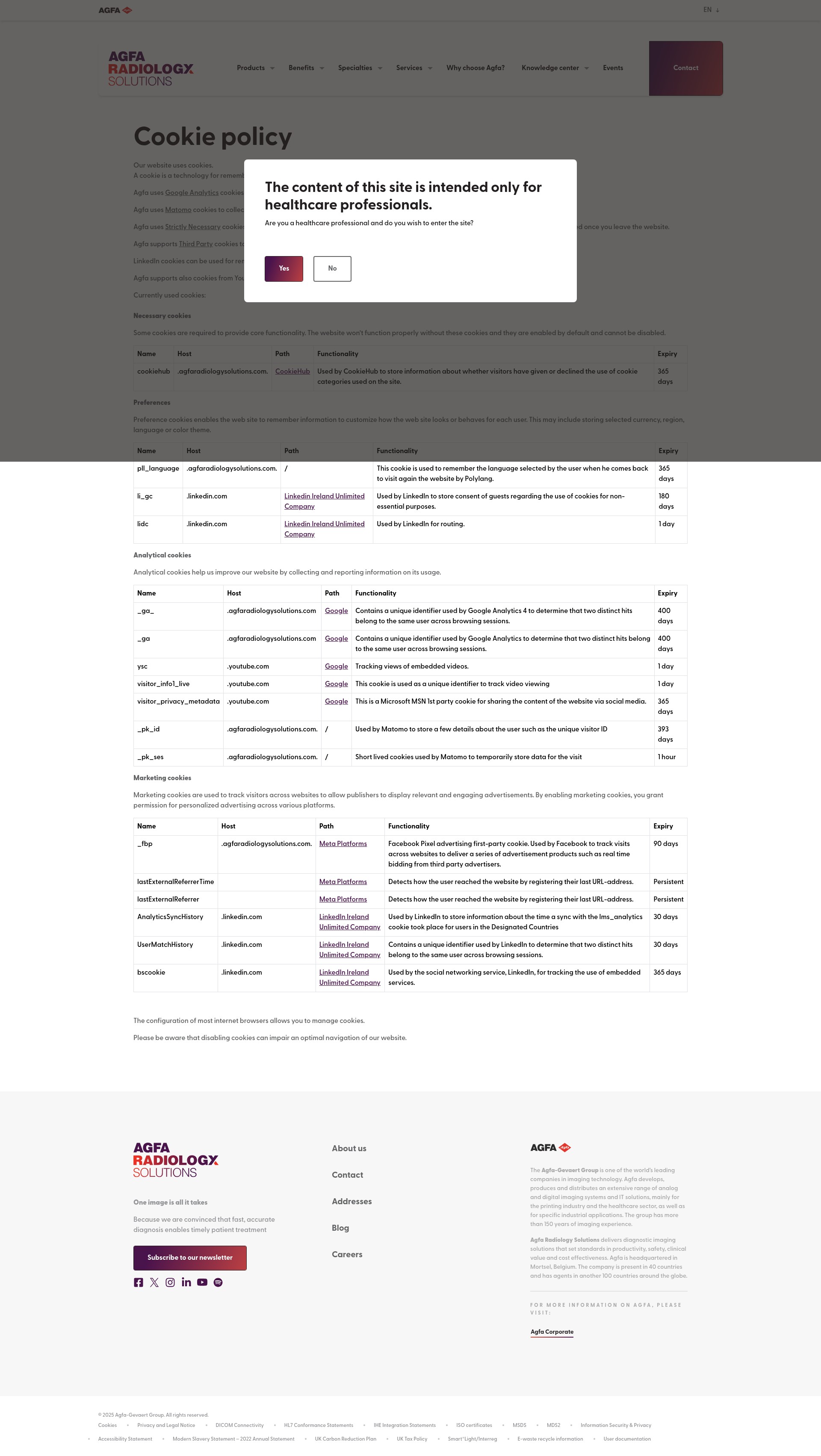 Screenshot of agfaradiologysolutions.com