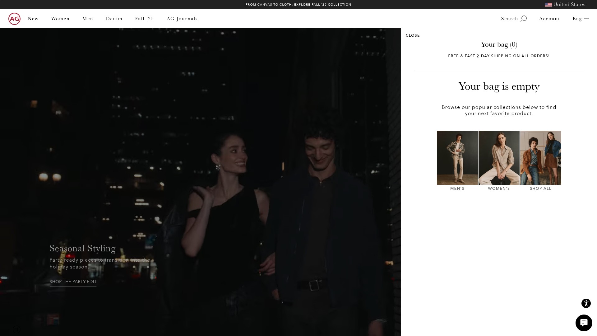 Screenshot of agjeans.com