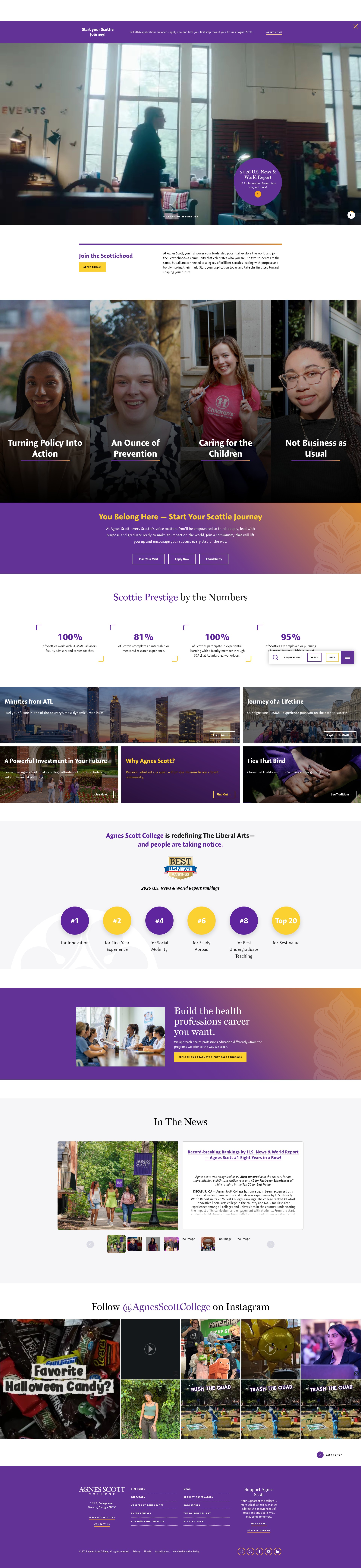 Screenshot of agnesscott.edu