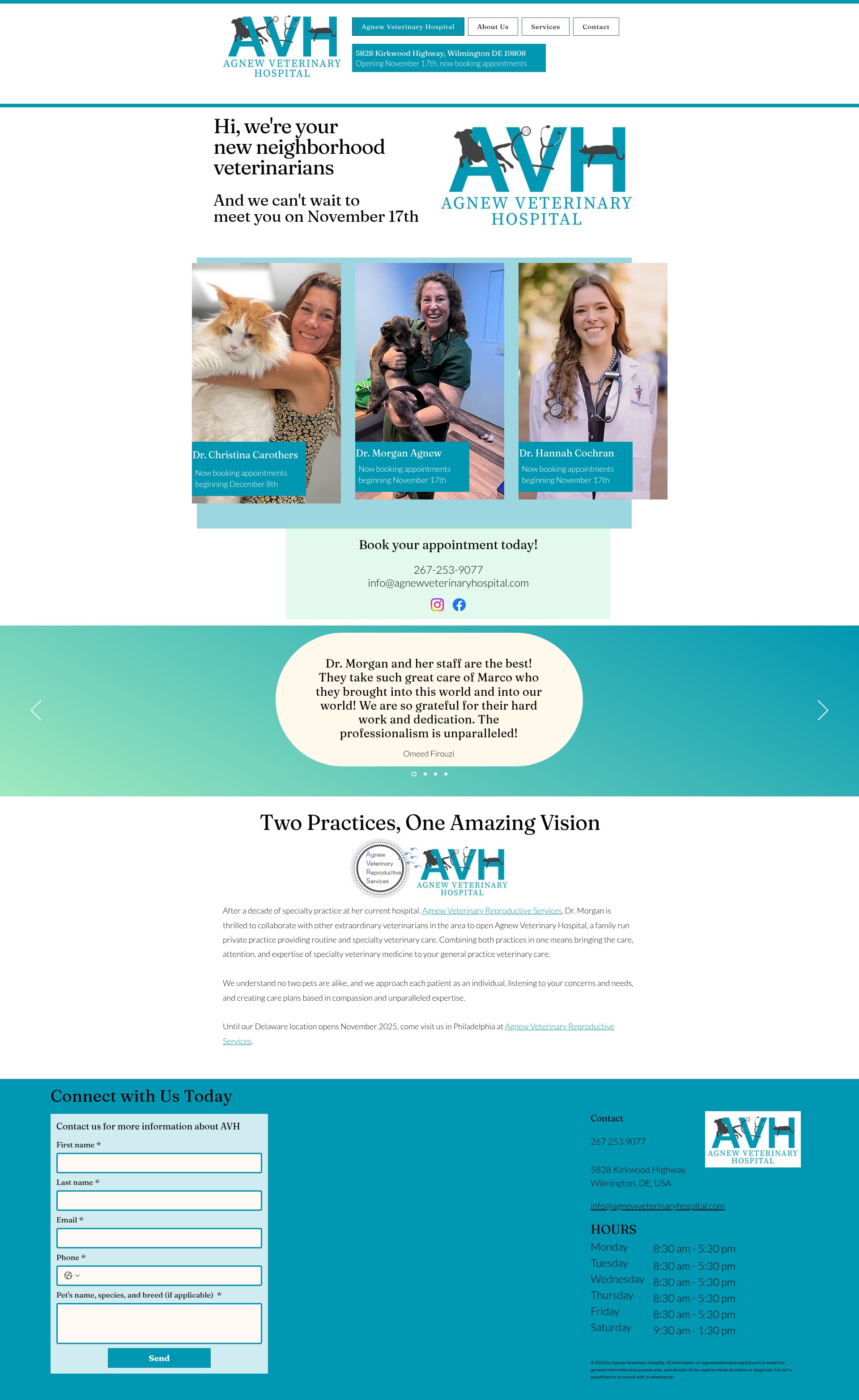 Screenshot of agnewveterinaryhospital.com