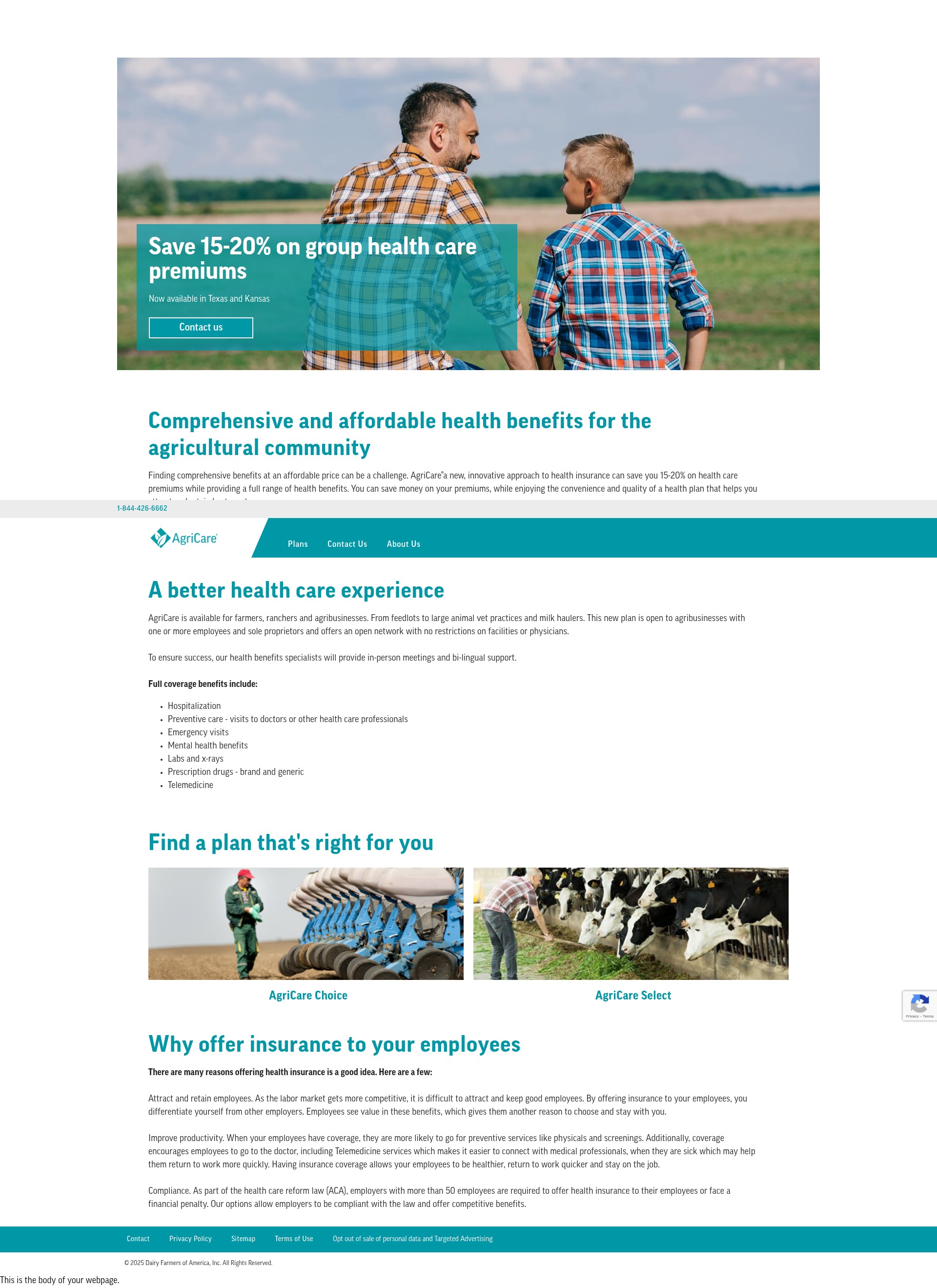 Screenshot of agricarehealth.com