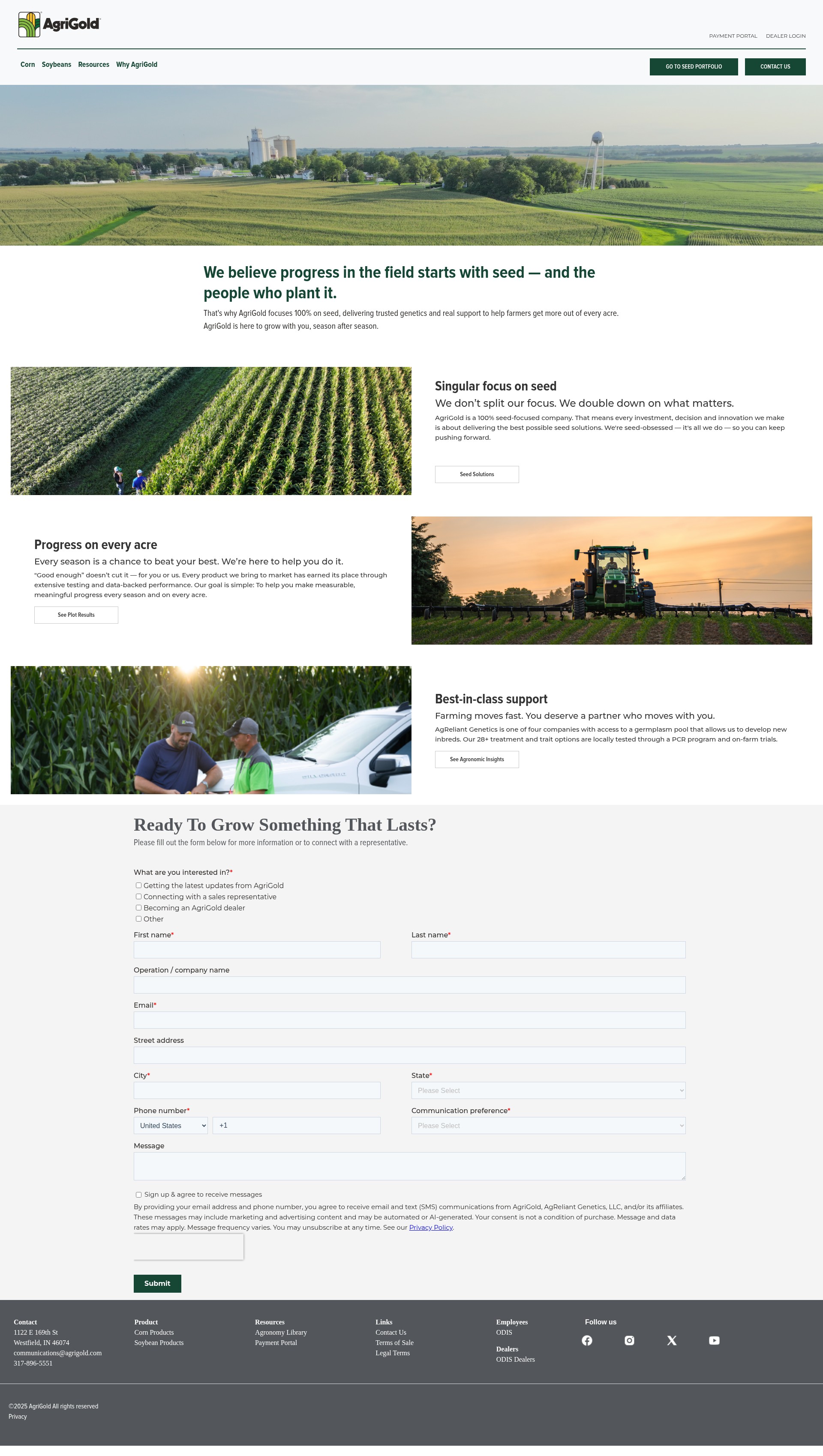 Screenshot of agrigold.com