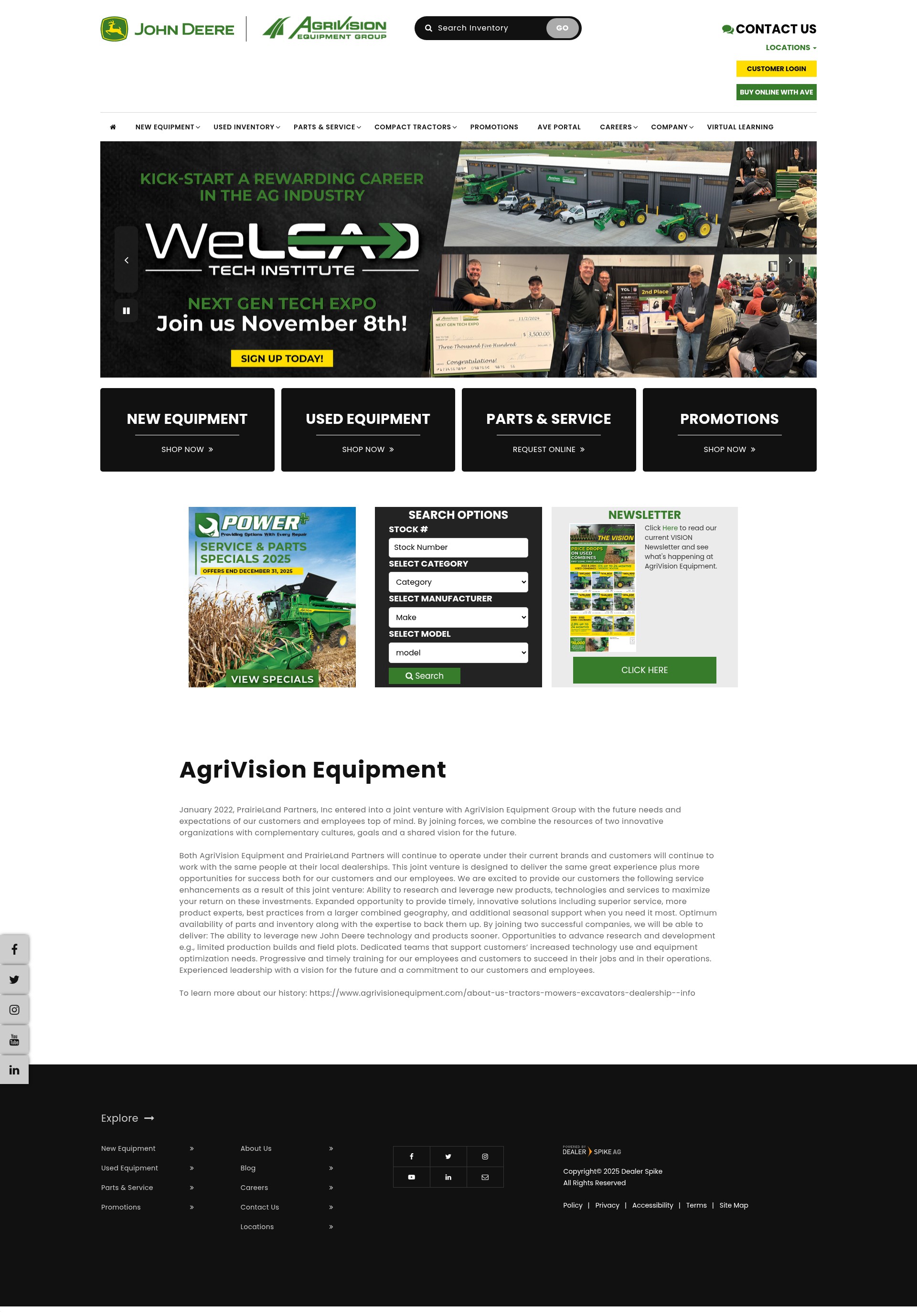 Screenshot of agrivisionequipment.com