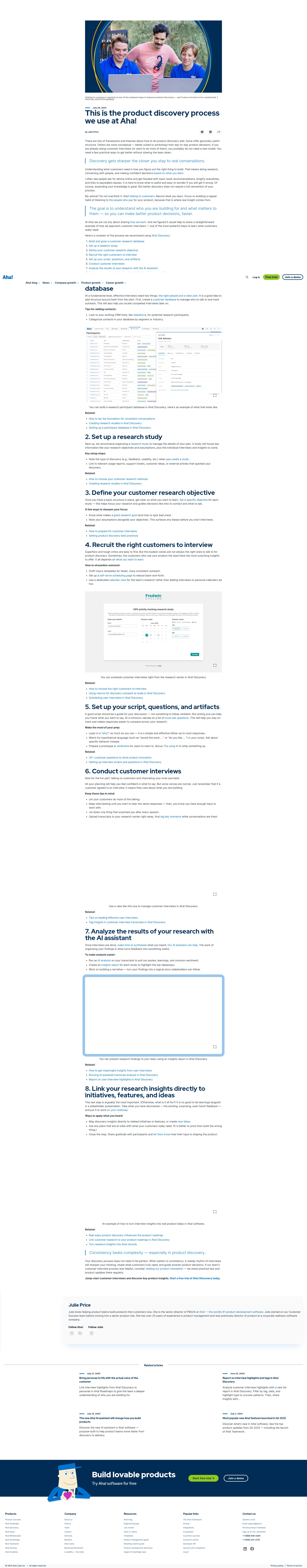 Screenshot of aha.io