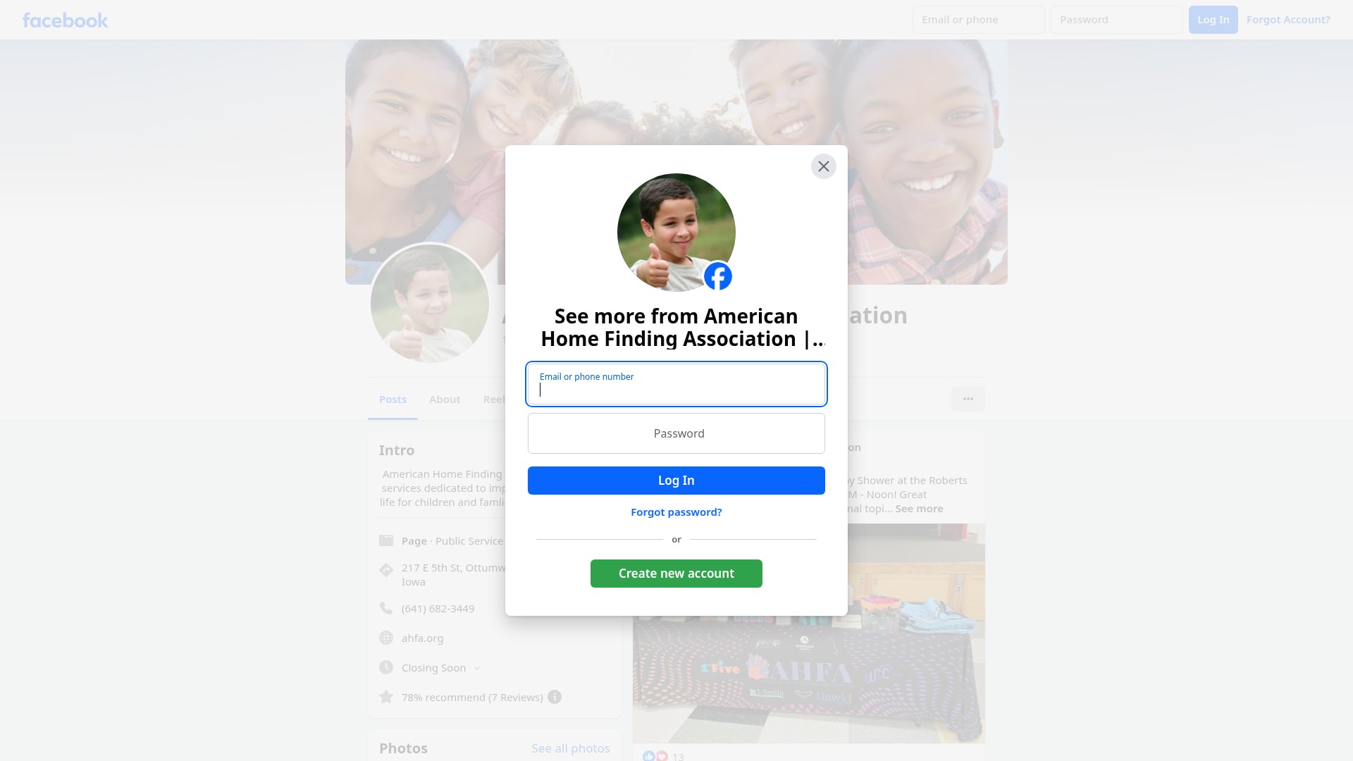 Screenshot of ahfa.org