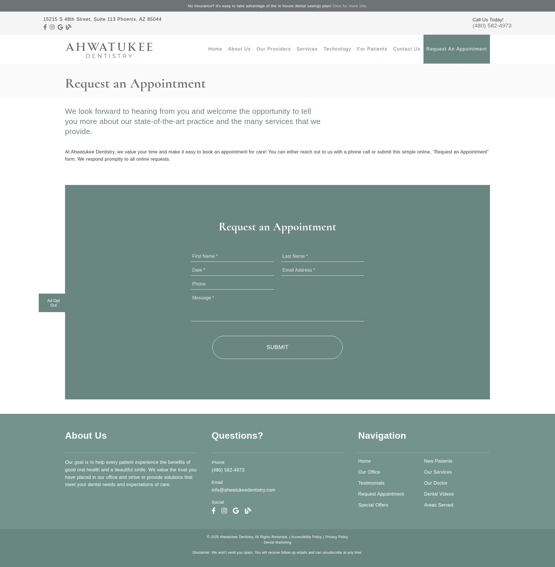 Screenshot of ahwatukeedentistry.com