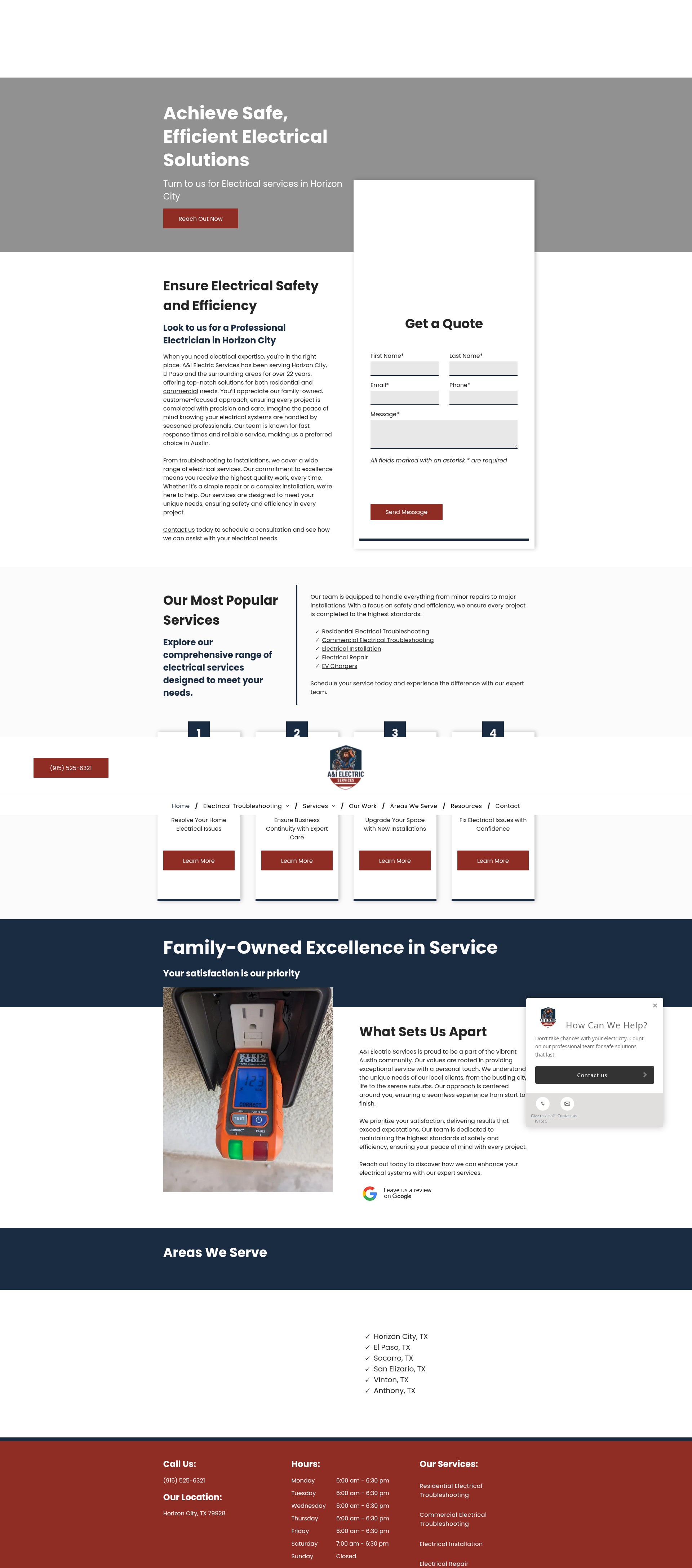 Screenshot of aielectricservices.com