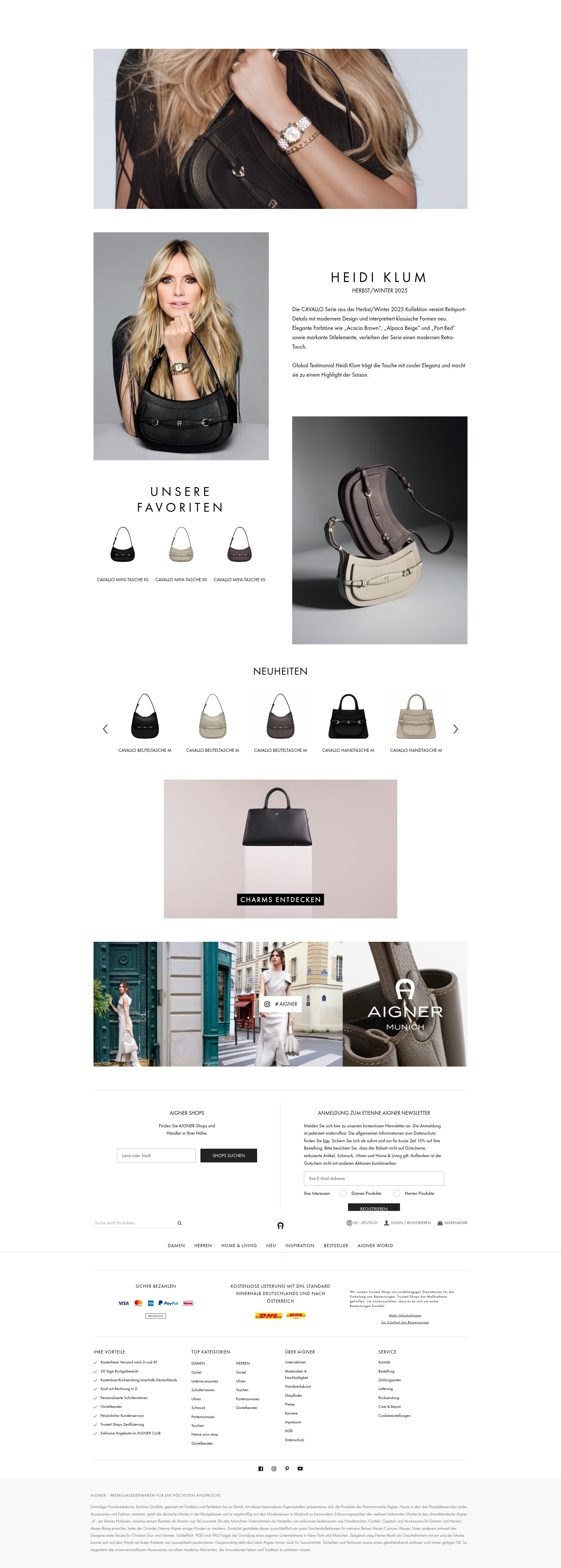 Screenshot of aignermunich.de