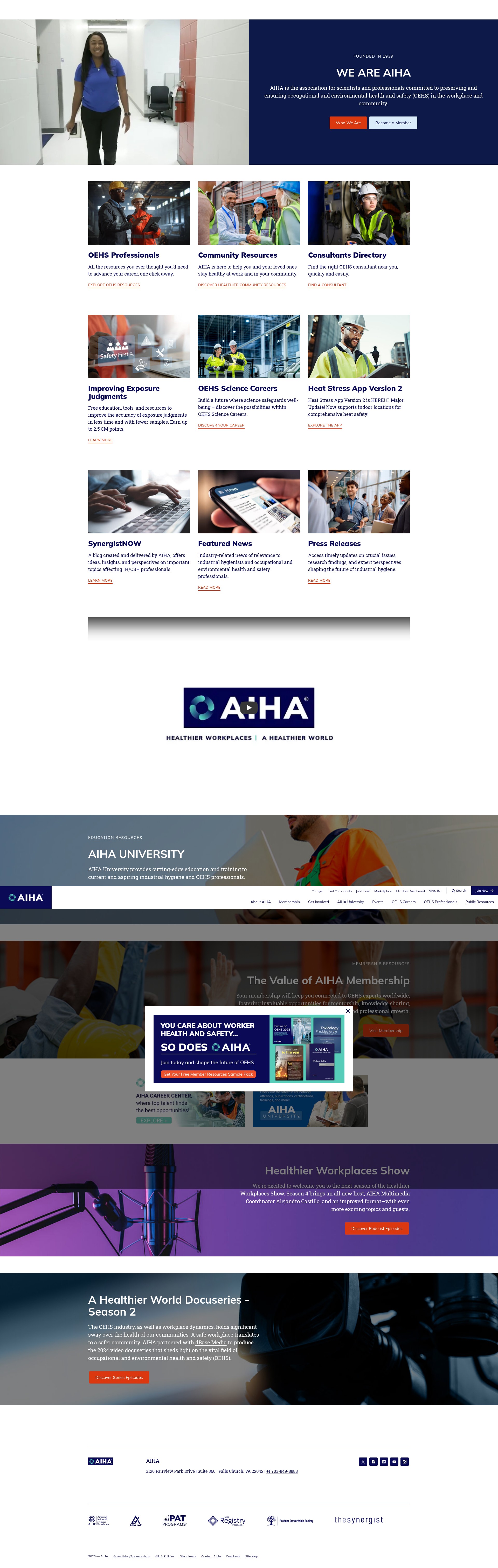 Screenshot of aiha.org