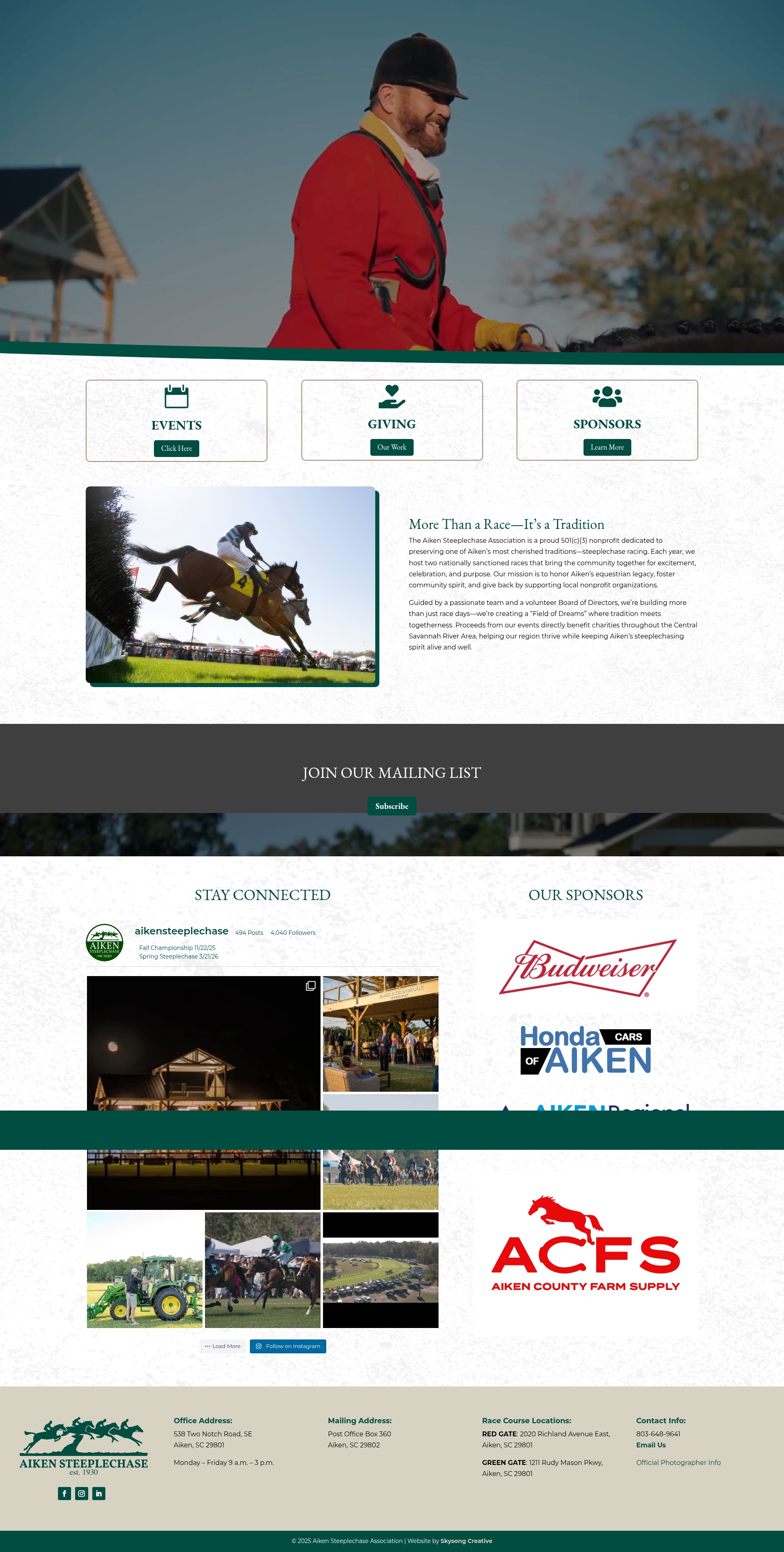 Screenshot of aikensteeplechase.com