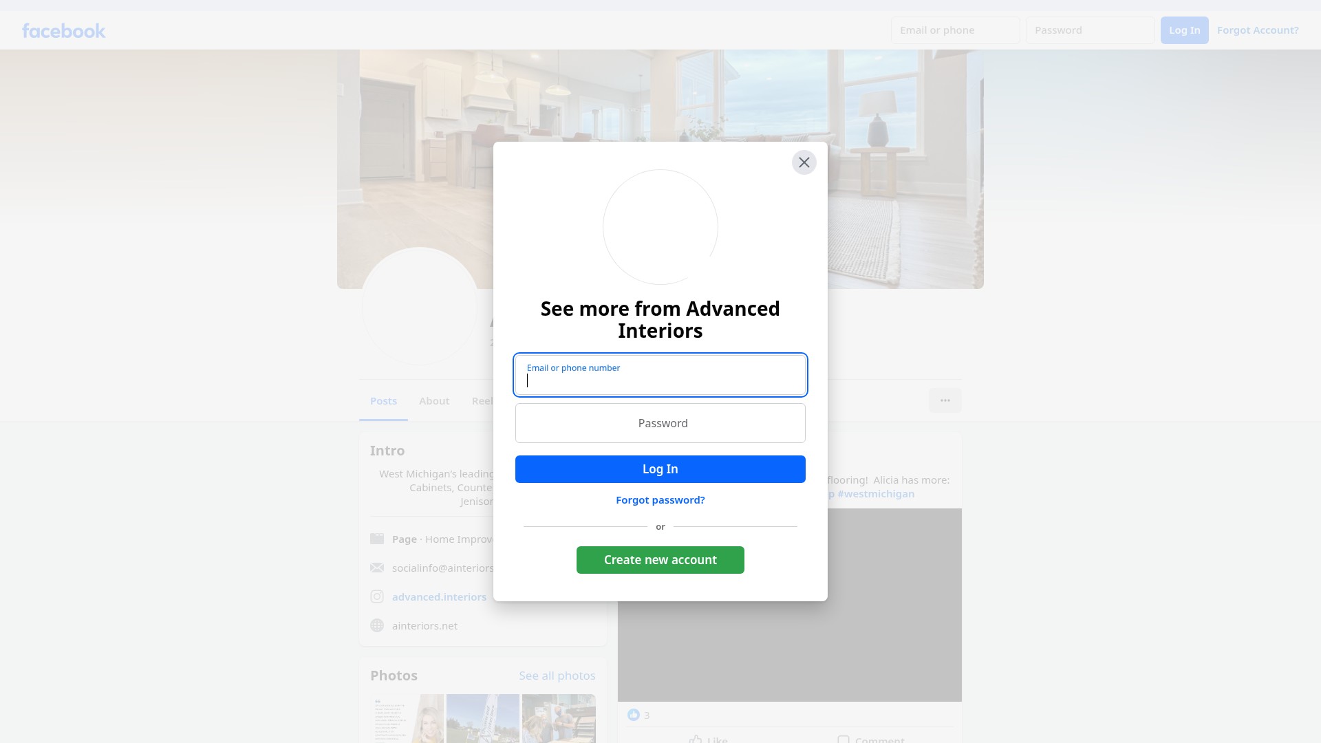Screenshot of ainteriors.net