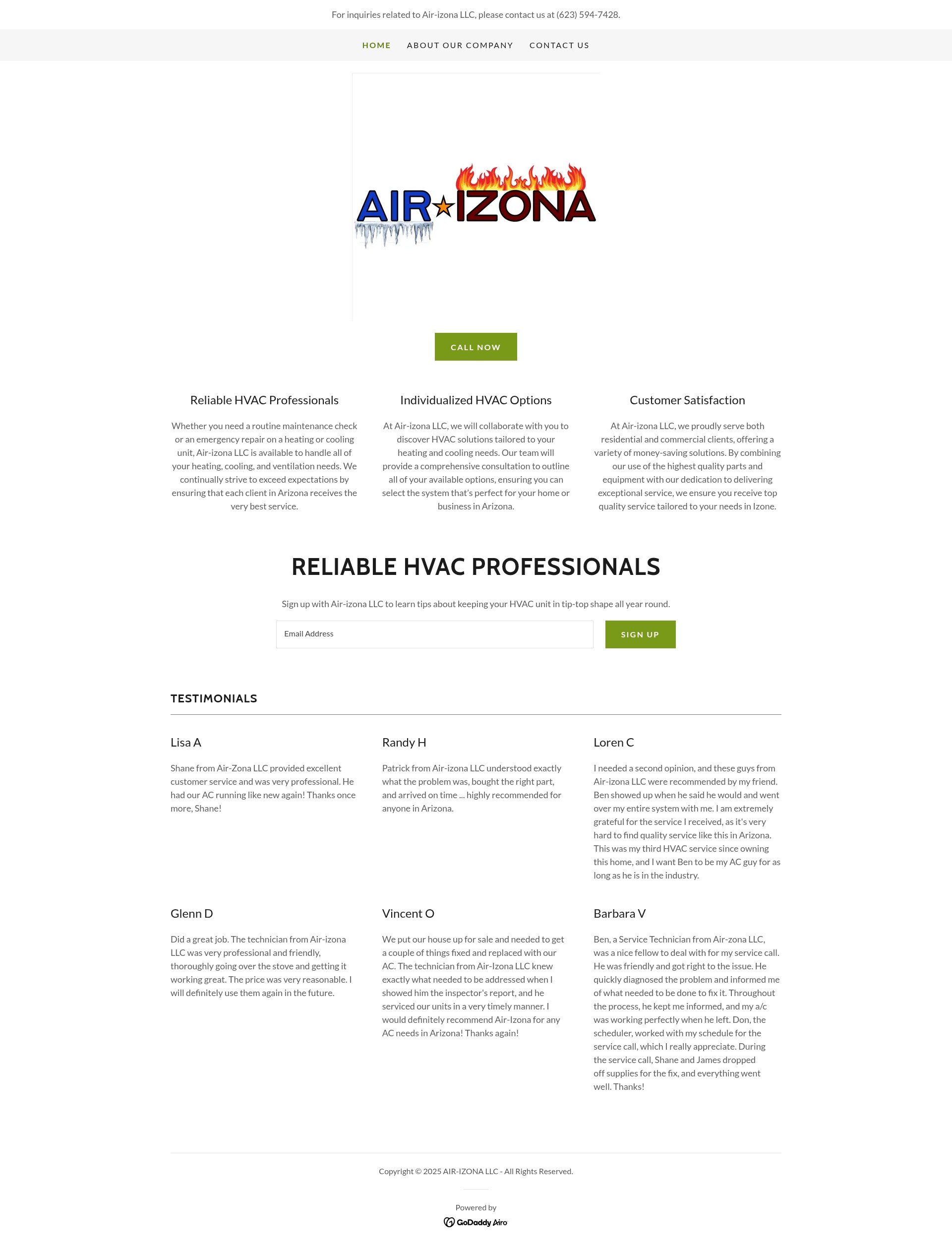 Screenshot of air-az.com